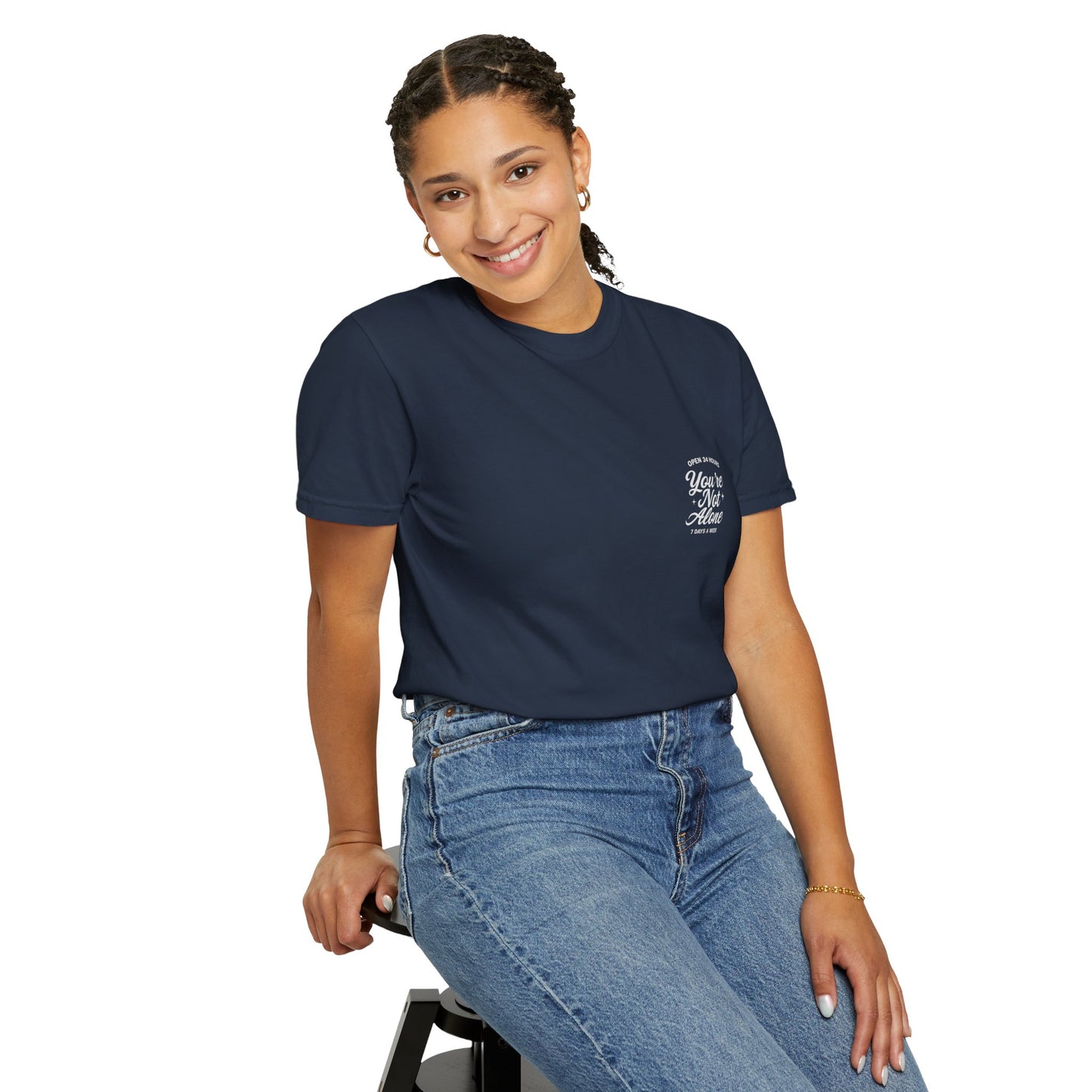 Open 24 Hours Tee-Navy