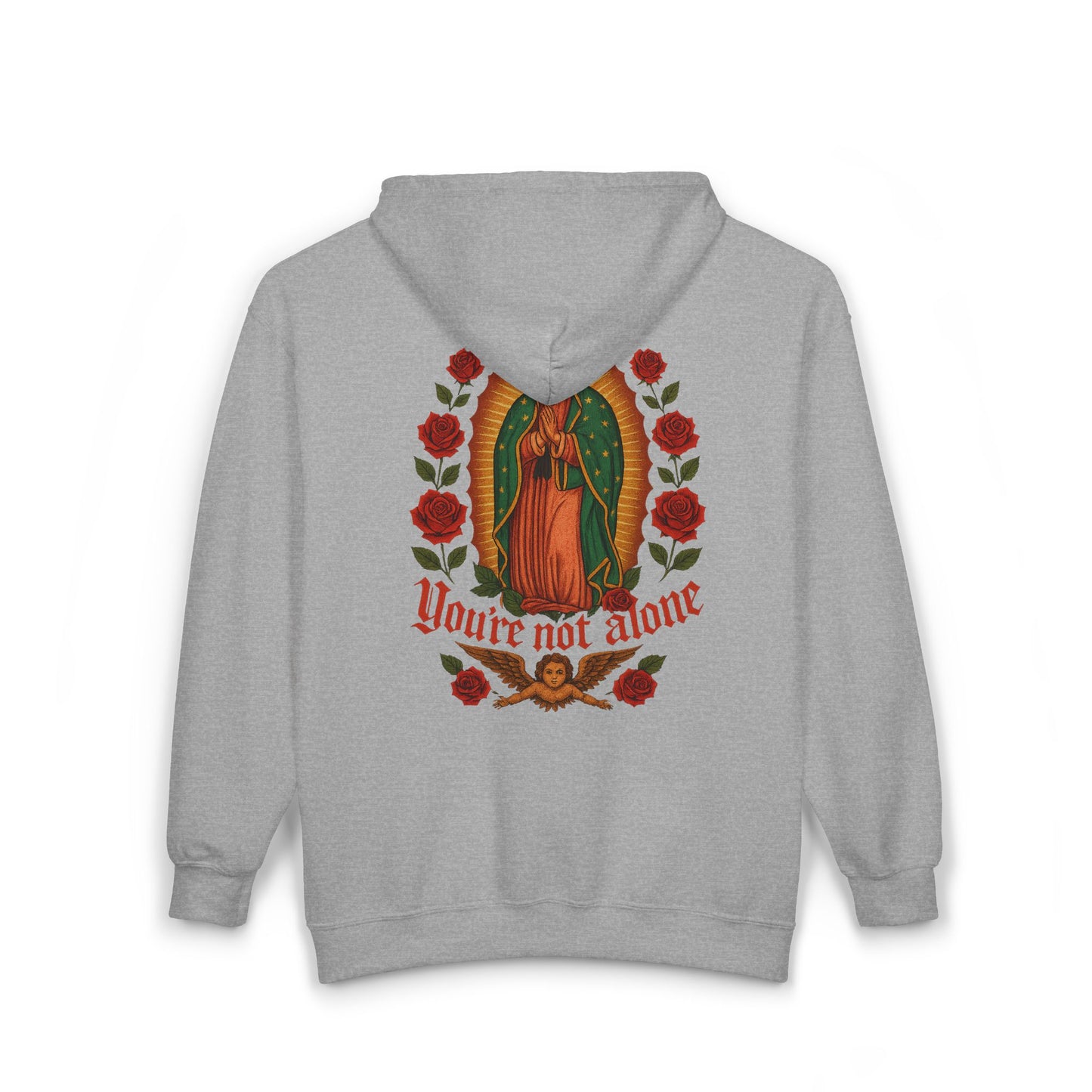 Lady of Guadalupe Full Zip Up Hooded Sweatshirt