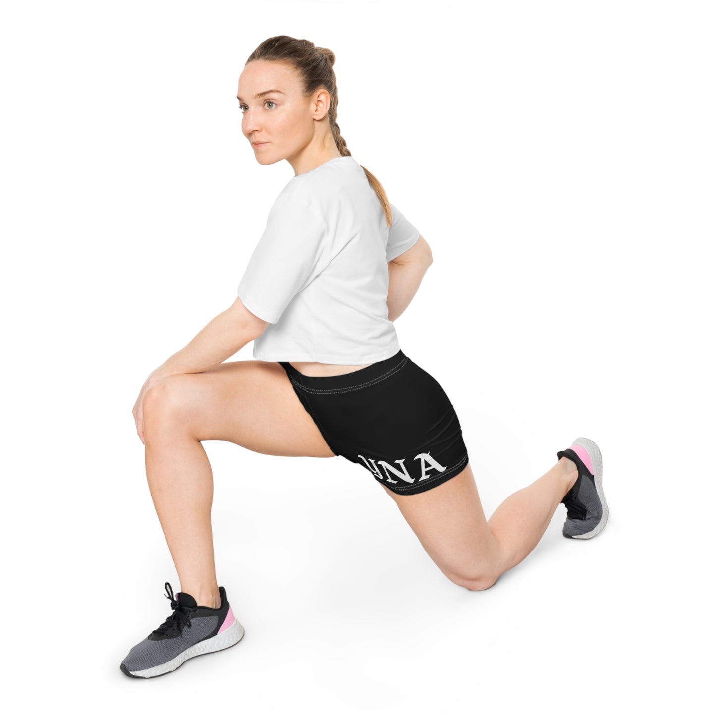 YNA Signature Compression Shorts – Bold Old English Logo | Performance Fit (Black)