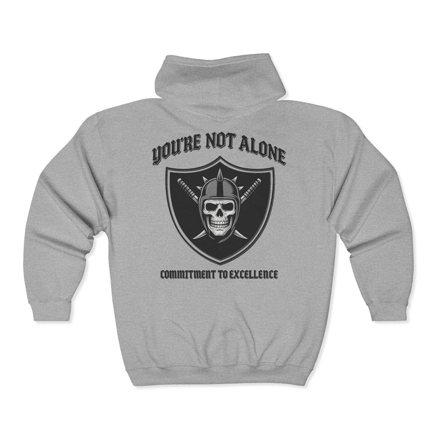 Commitment To Excellence Full Zip Up Hooded Sweatshirt