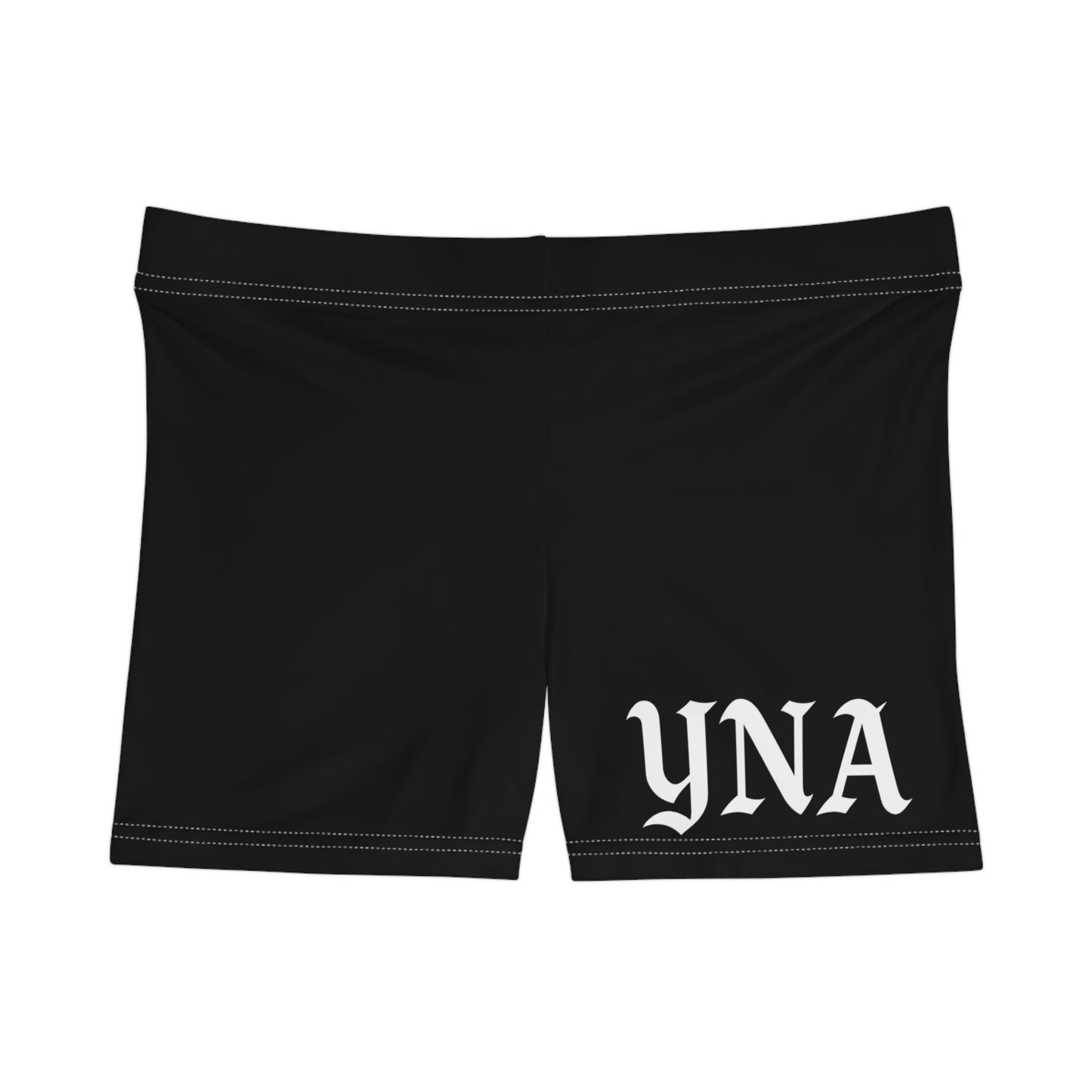 YNA Signature Compression Shorts – Bold Old English Logo | Performance Fit (Black)
