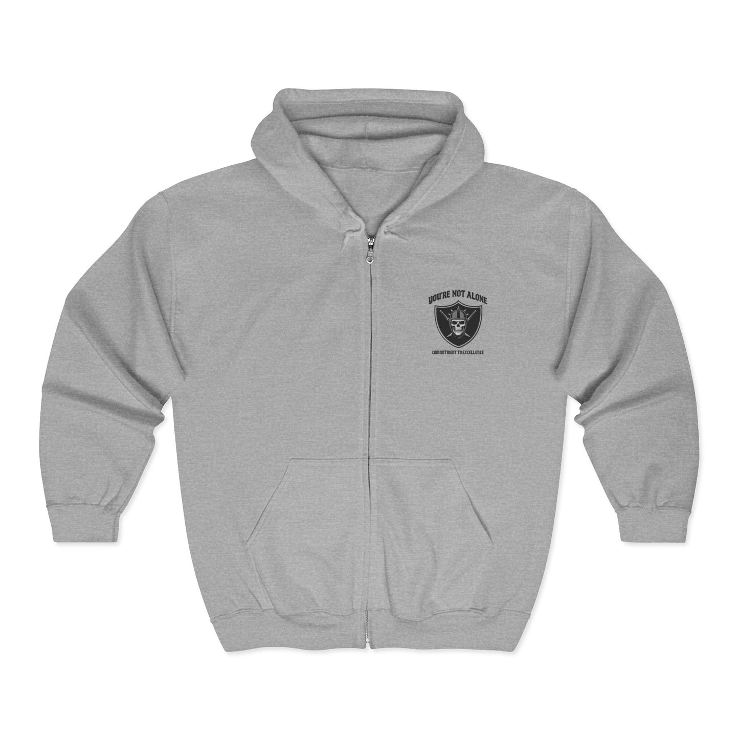 Commitment To Excellence Full Zip Up Hooded Sweatshirt