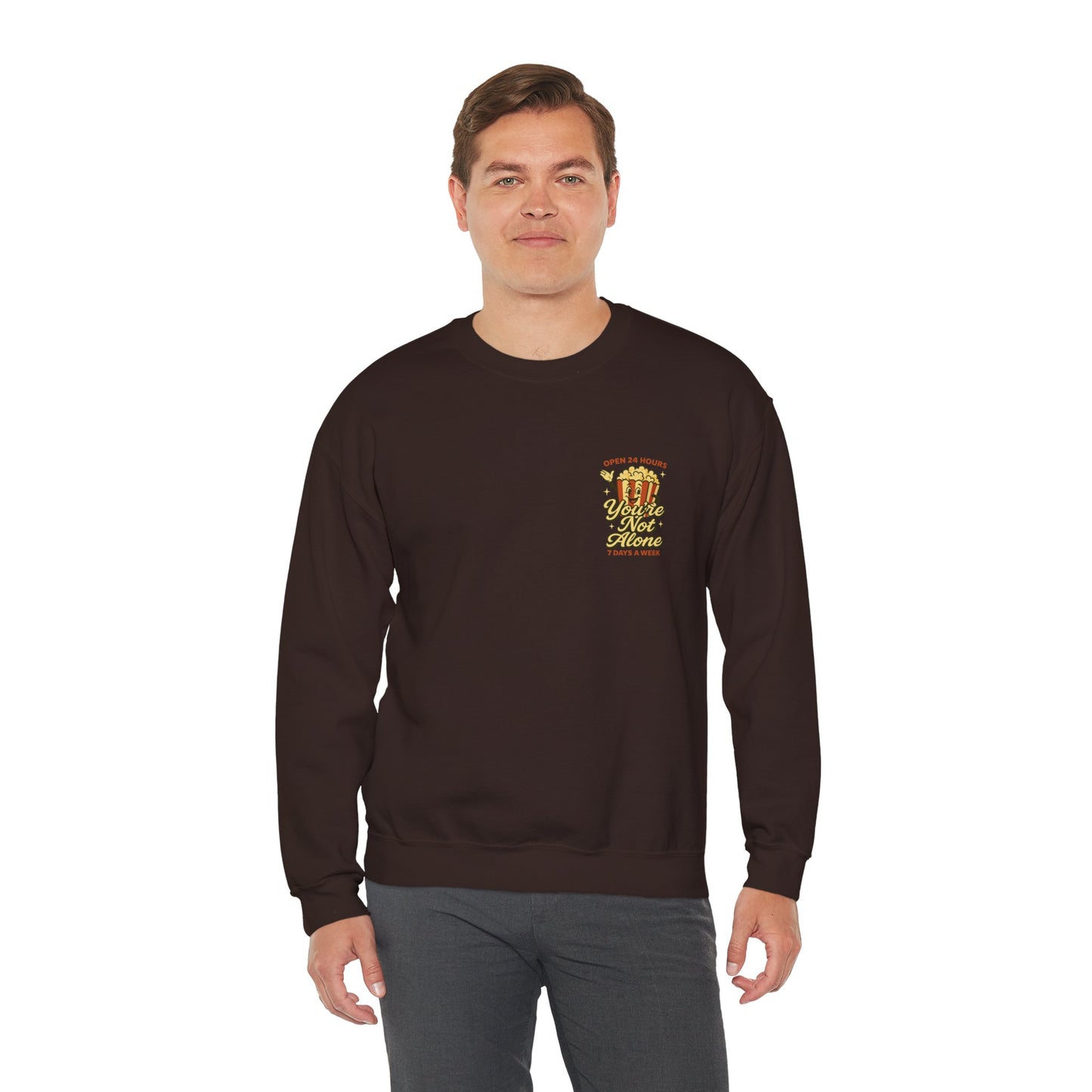 Open 24 Hours Crewneck Sweatshirt - Popcorn Edition