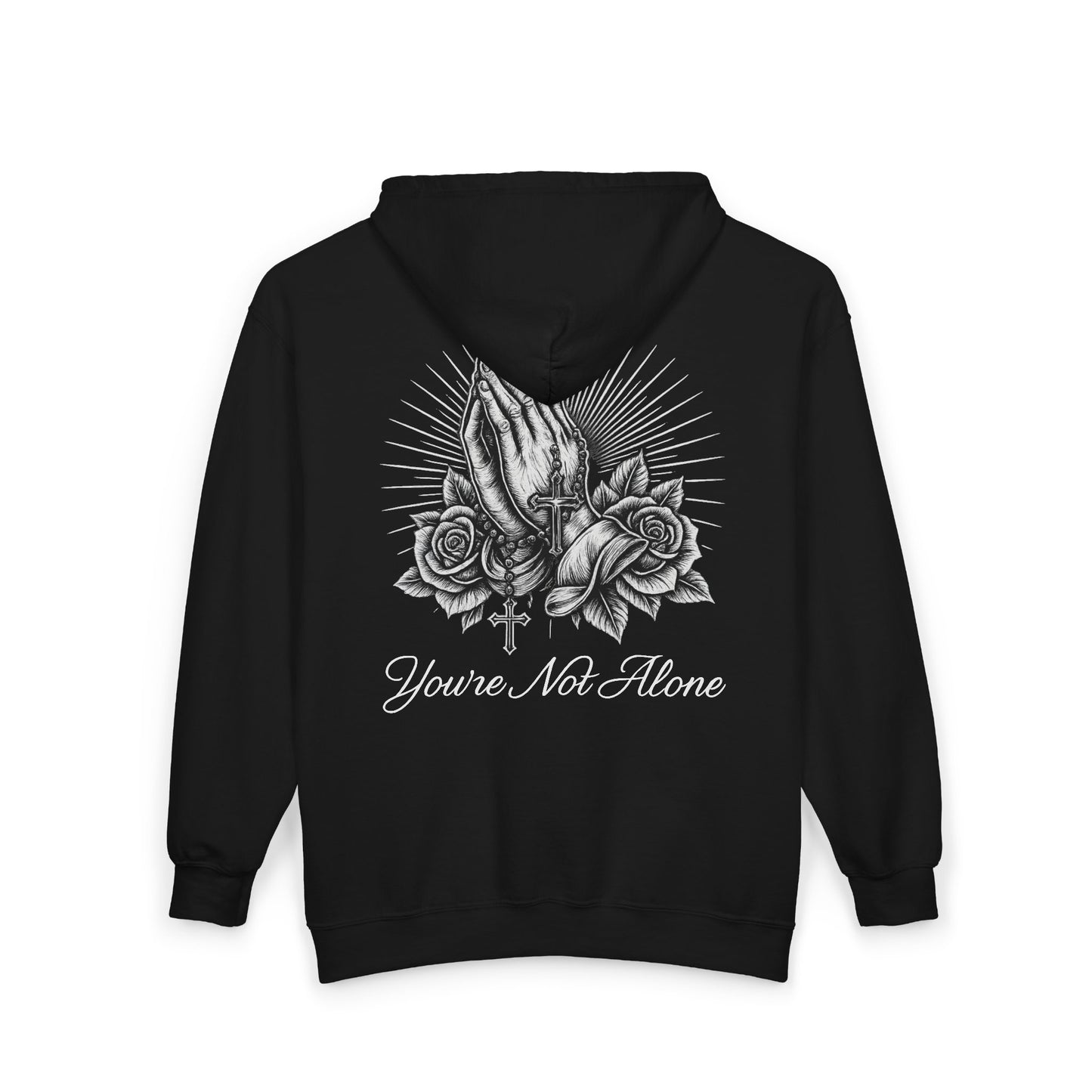 Praying Hands Full Zip Up Hooded Sweatshirt