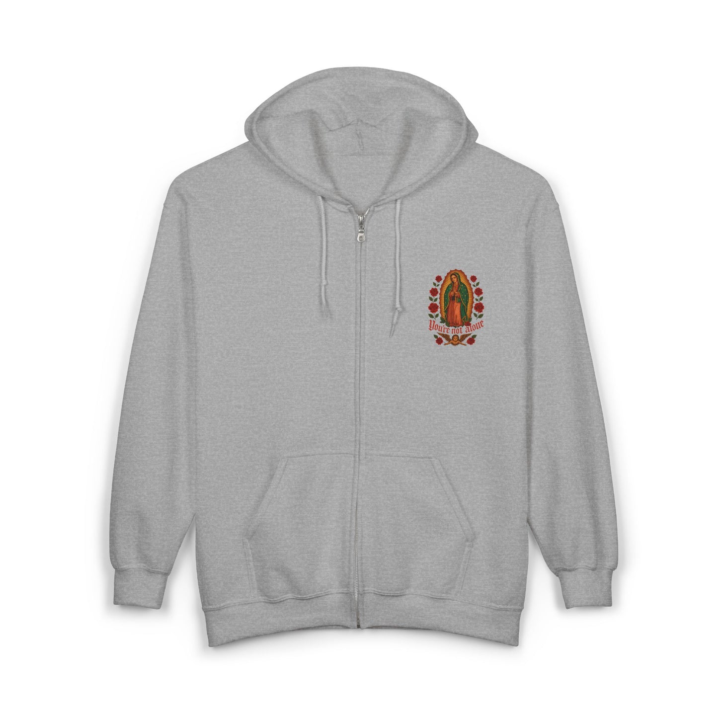 Lady of Guadalupe Full Zip Up Hooded Sweatshirt