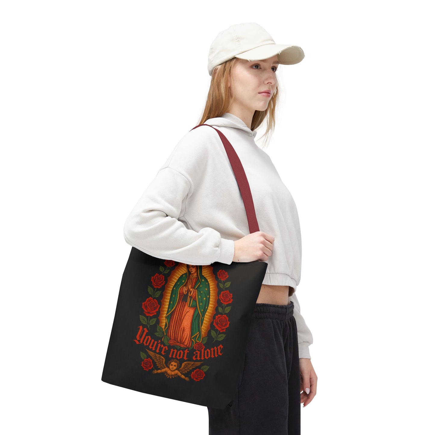 You're Not Alone Tote Bag – Lady of Guadalupe Edition