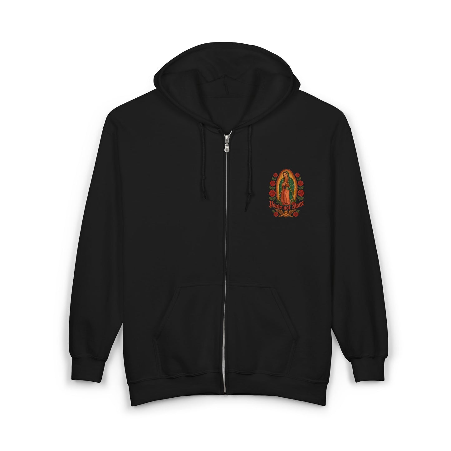 Lady of Guadalupe Full Zip Up Hooded Sweatshirt