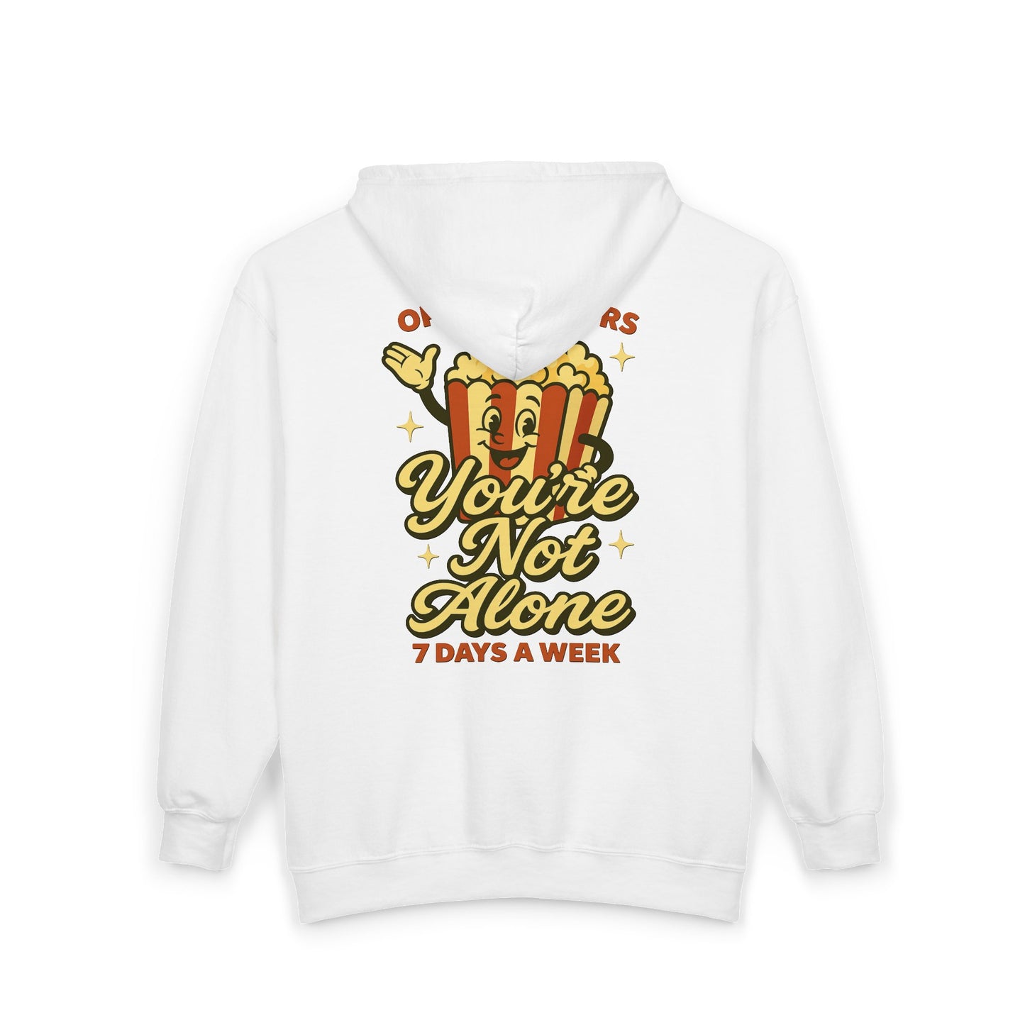 Open 24 Hours Full Zip Up Hoodie Popcorn Edition