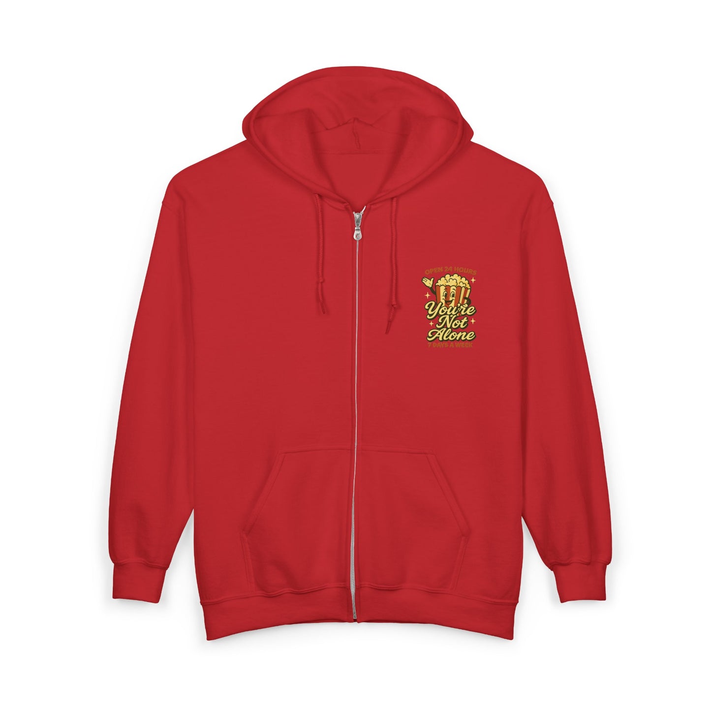 Open 24 Hours Full Zip Up Hoodie Popcorn Edition