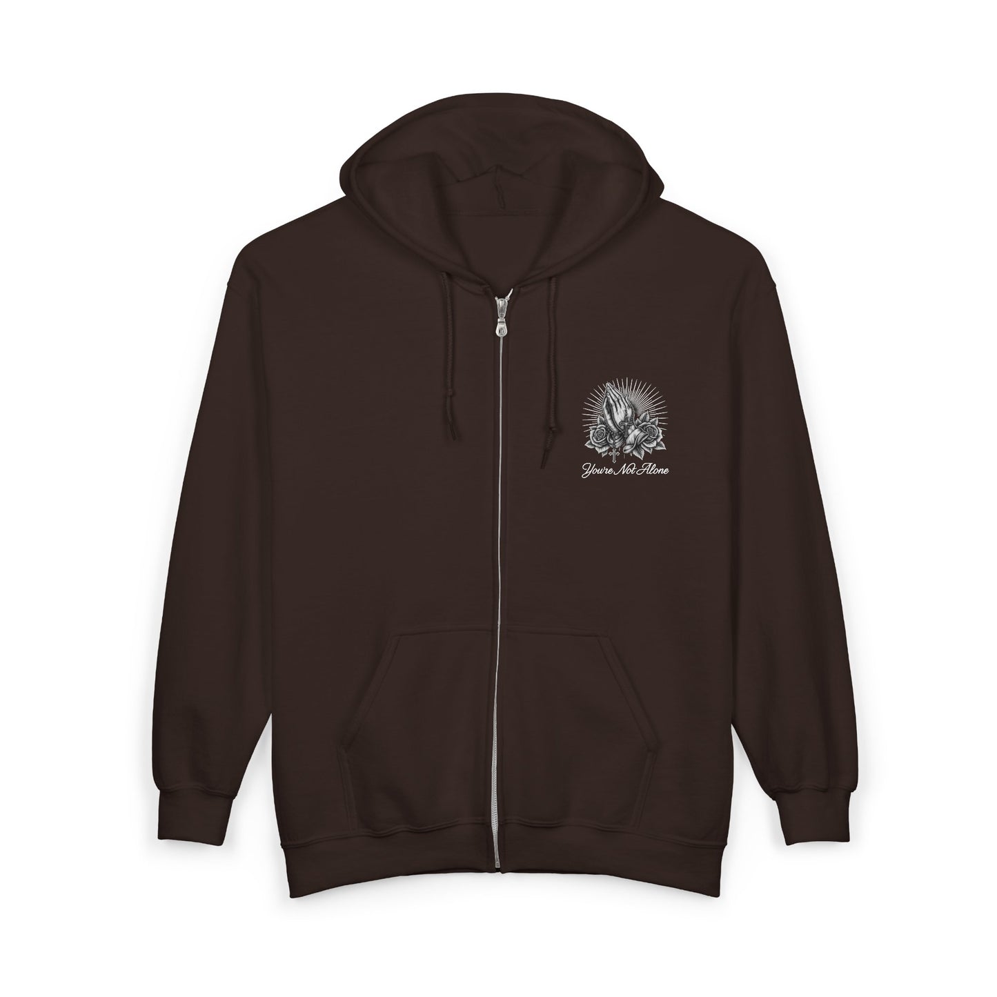 Praying Hands Full Zip Up Hooded Sweatshirt