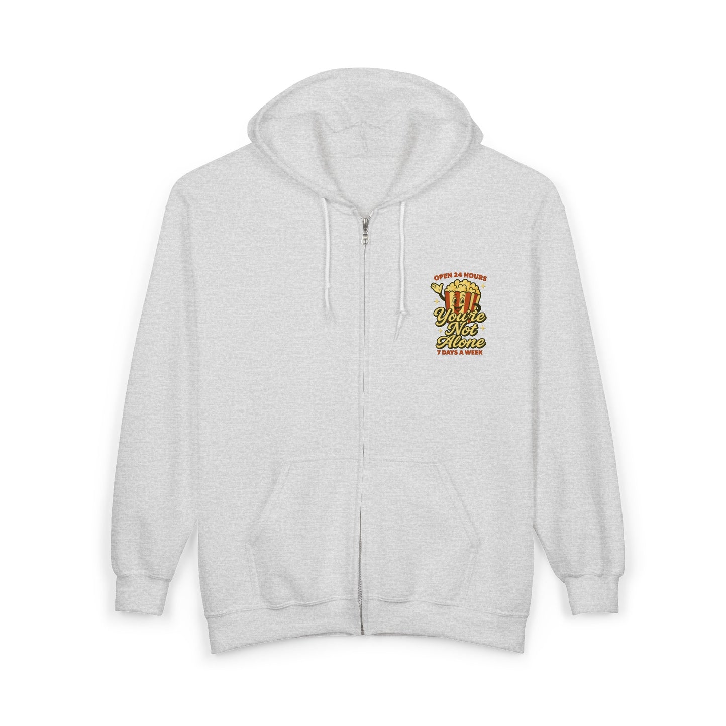 Open 24 Hours Full Zip Up Hoodie Popcorn Edition