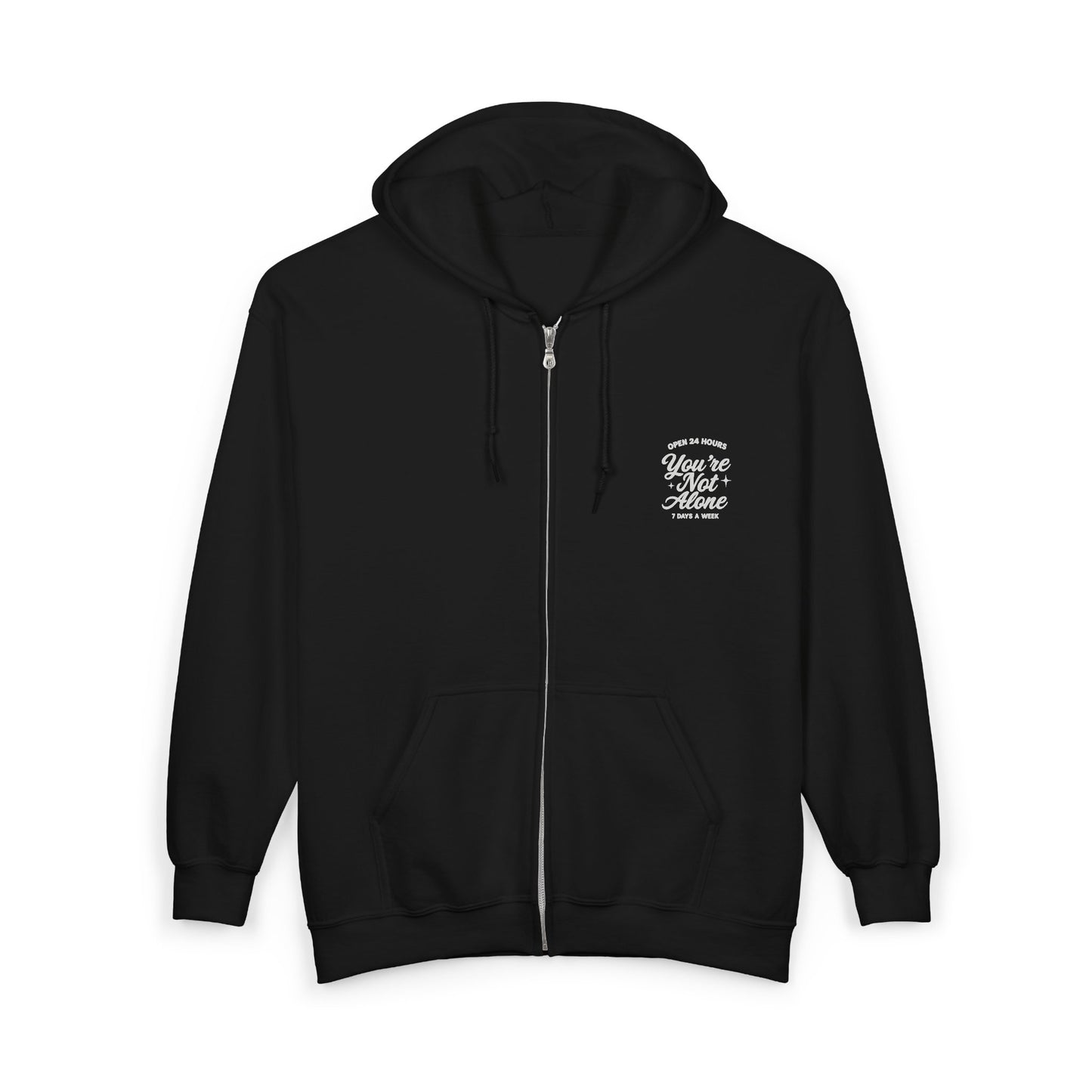 Open 24 Hours Full Zip Up Hoodie