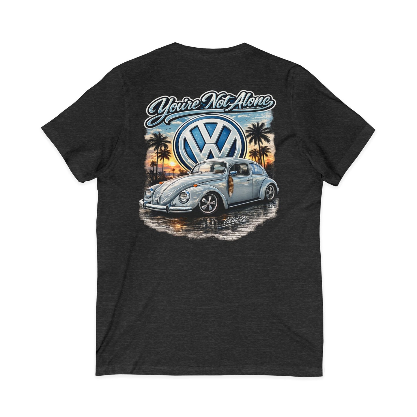 Lil'bit 72 VW Bug Women's V-Neck Tee