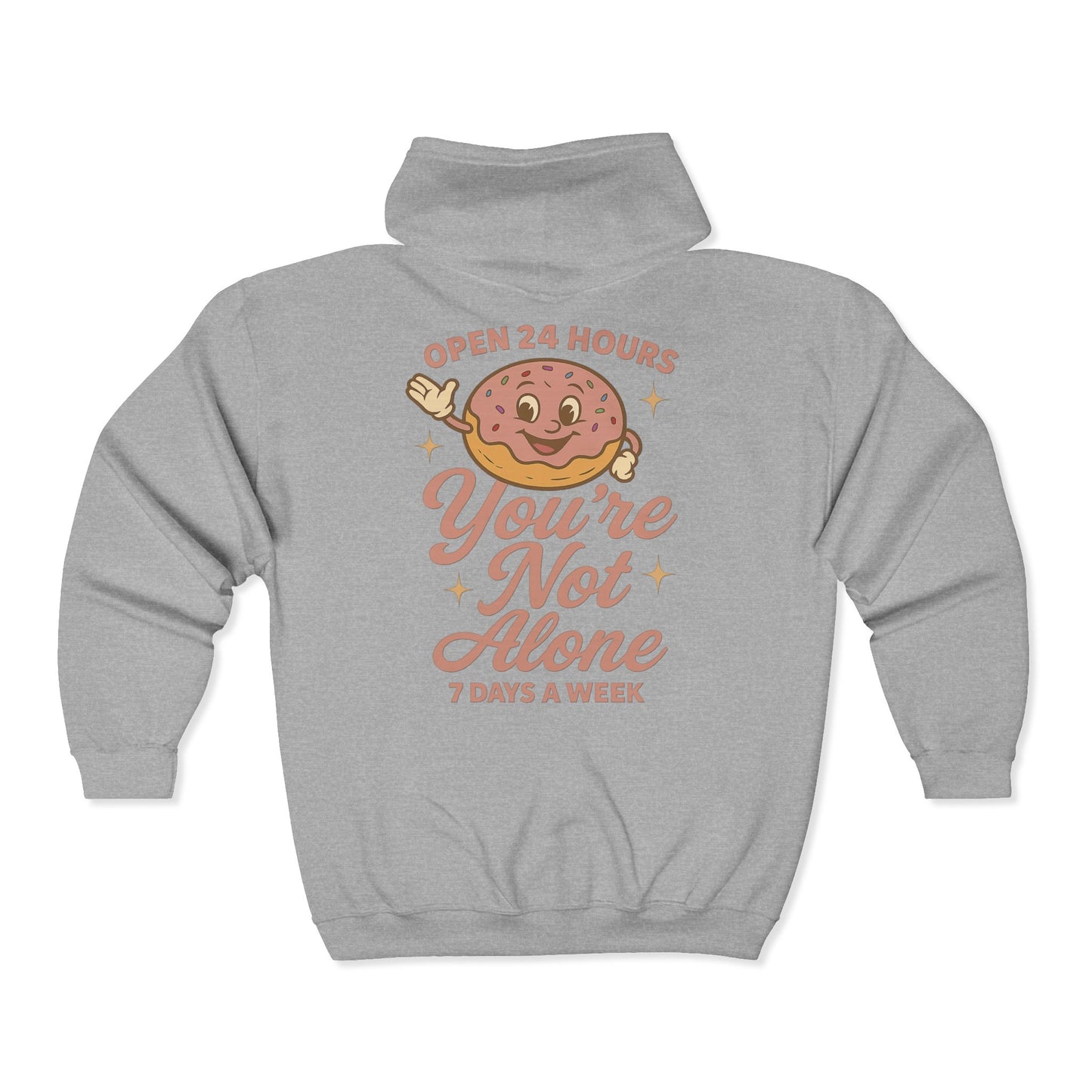 Open 24 Hours Full Zip Up Hoodie Donut Edition