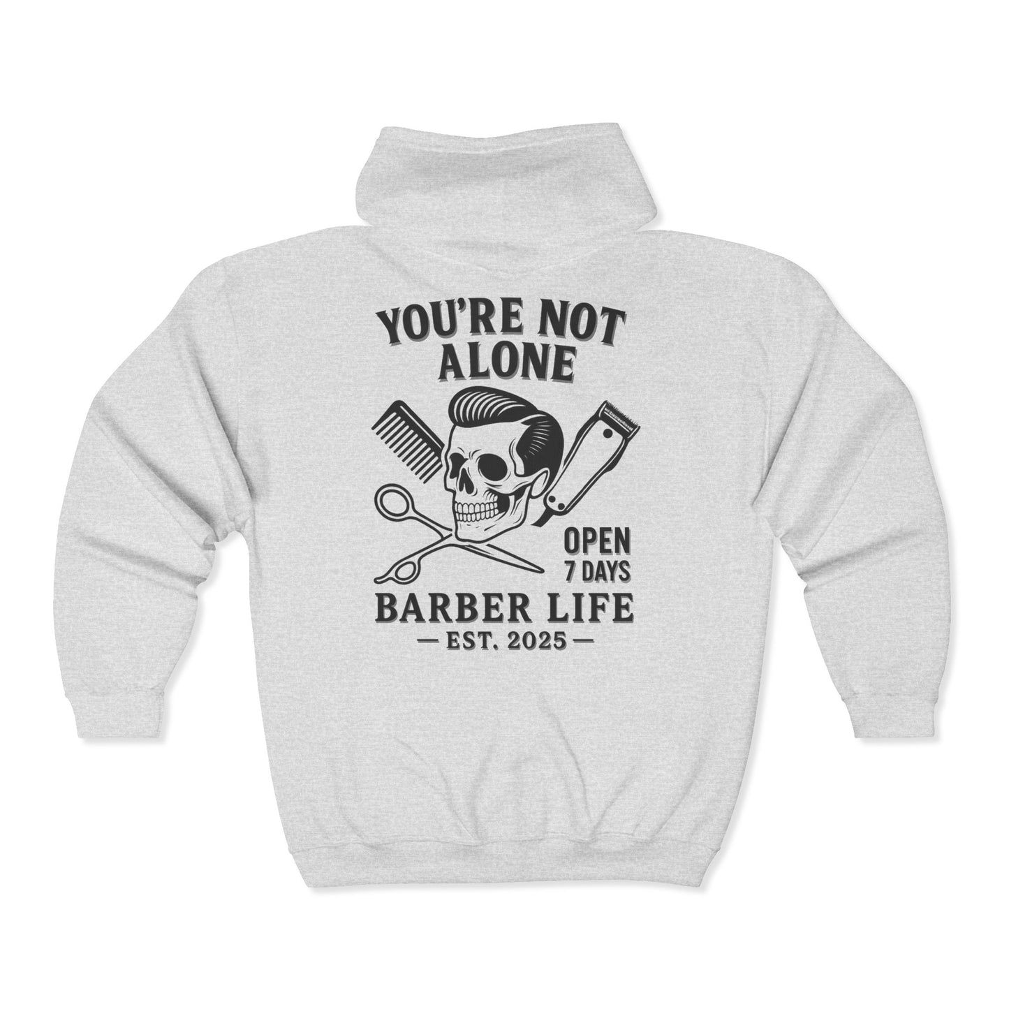 Barber Life Full Zip Up Hoodie