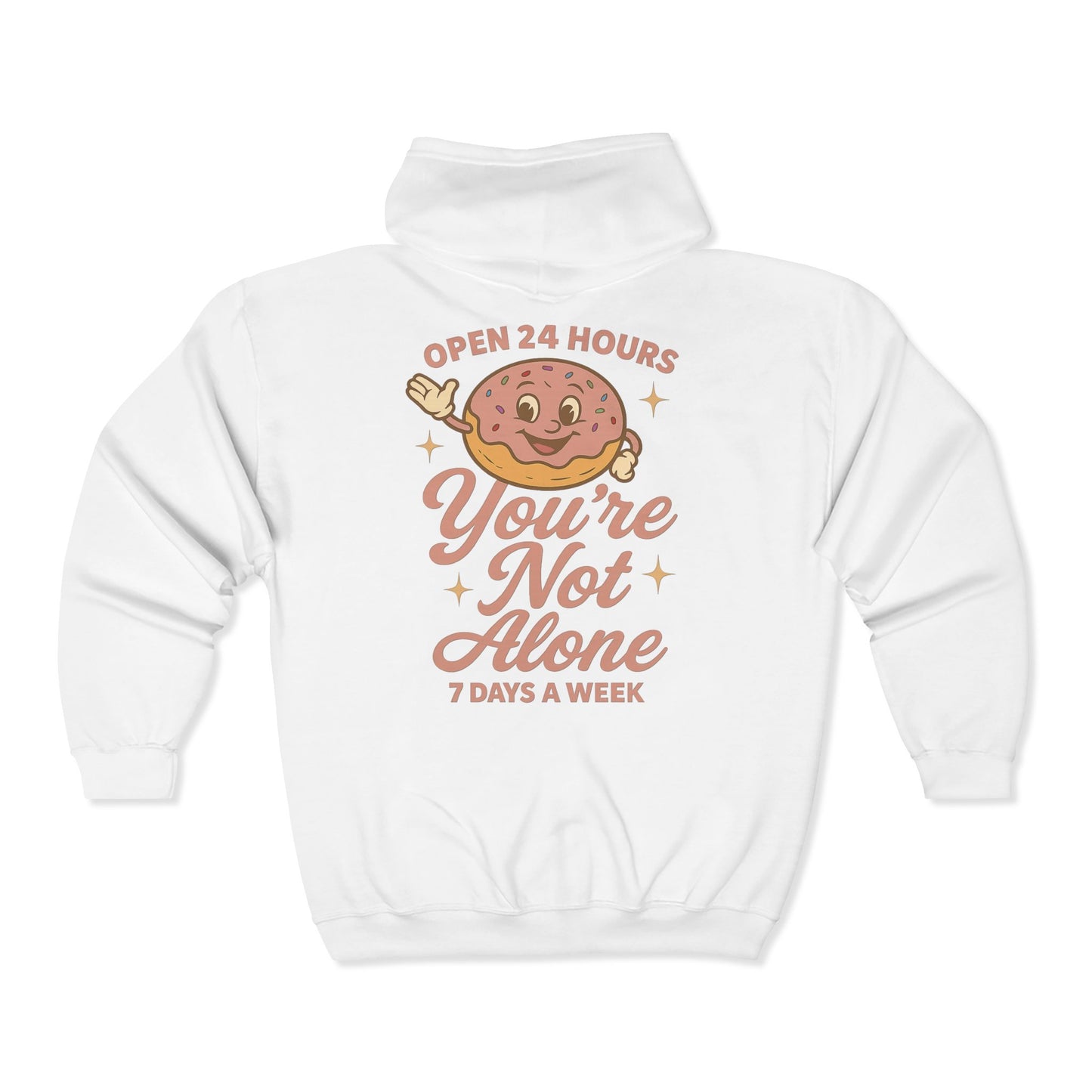 Open 24 Hours Full Zip Up Hoodie Donut Edition