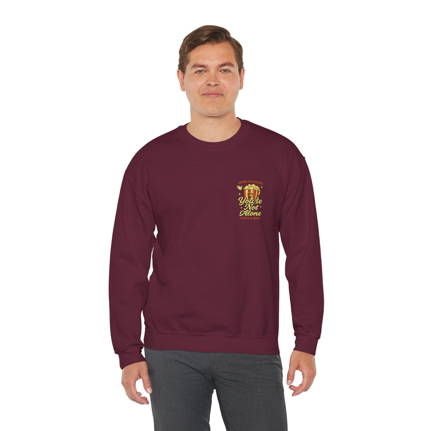 Open 24 Hours Crewneck Sweatshirt - Popcorn Edition