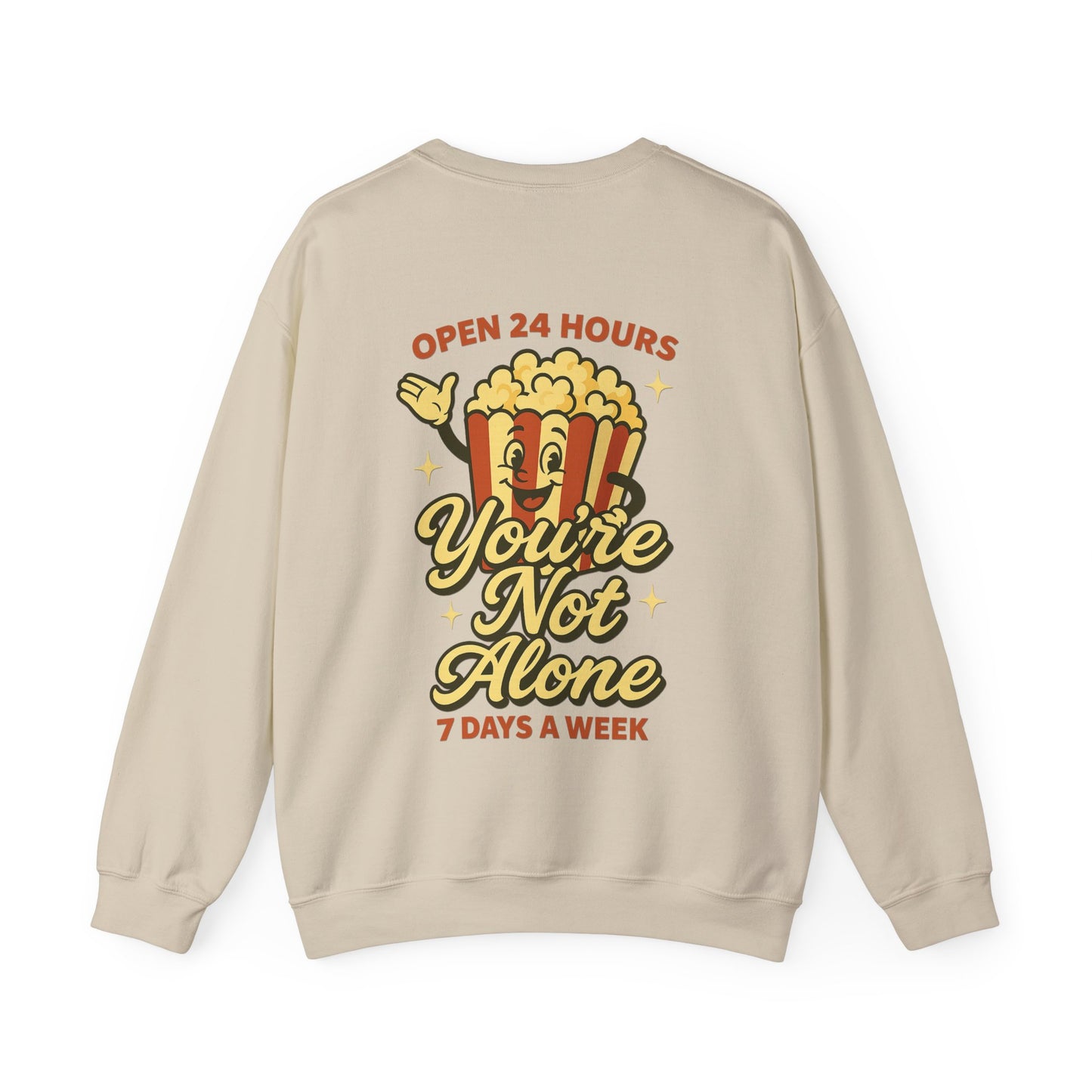 Open 24 Hours Crewneck Sweatshirt - Popcorn Edition