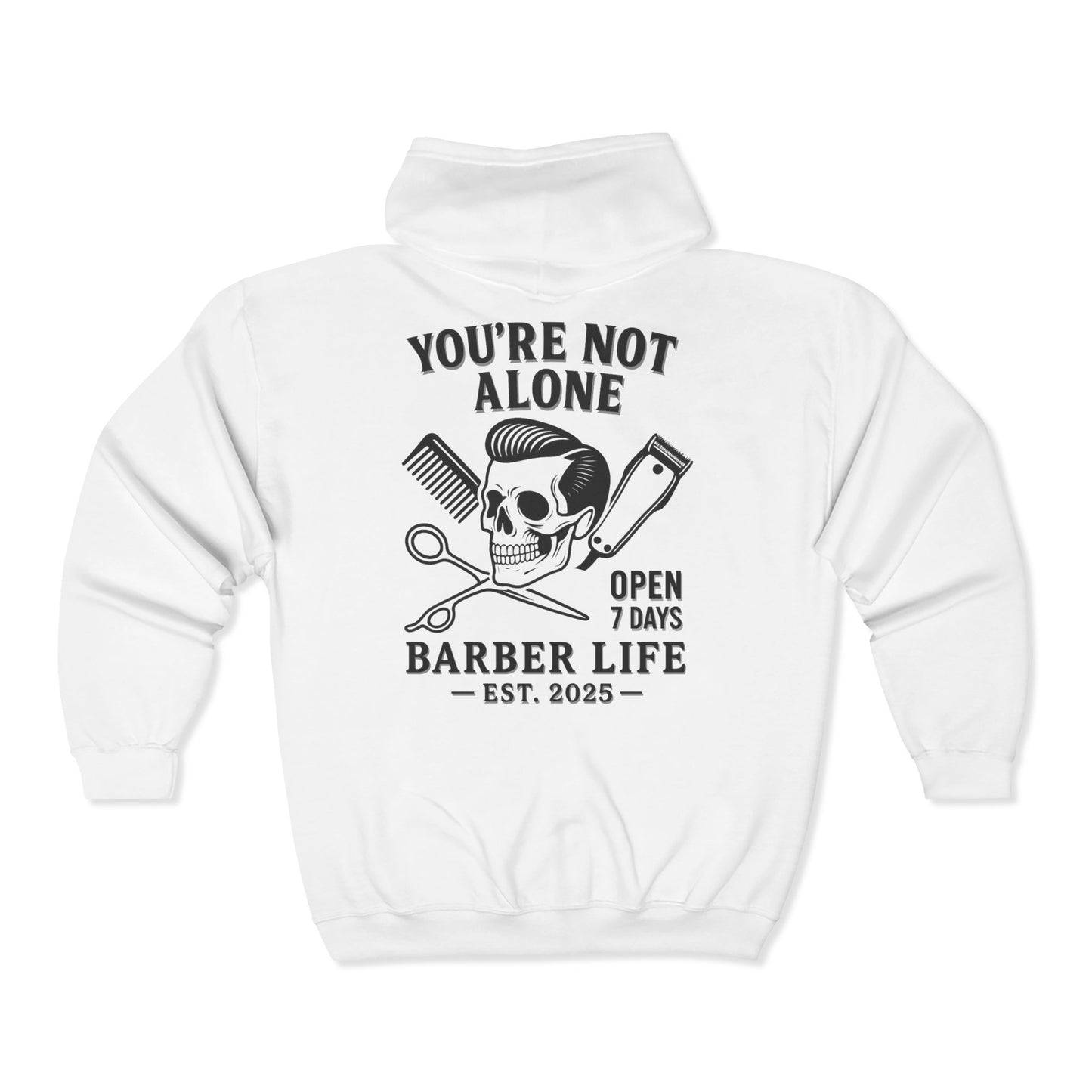 Barber Life Full Zip Up Hoodie