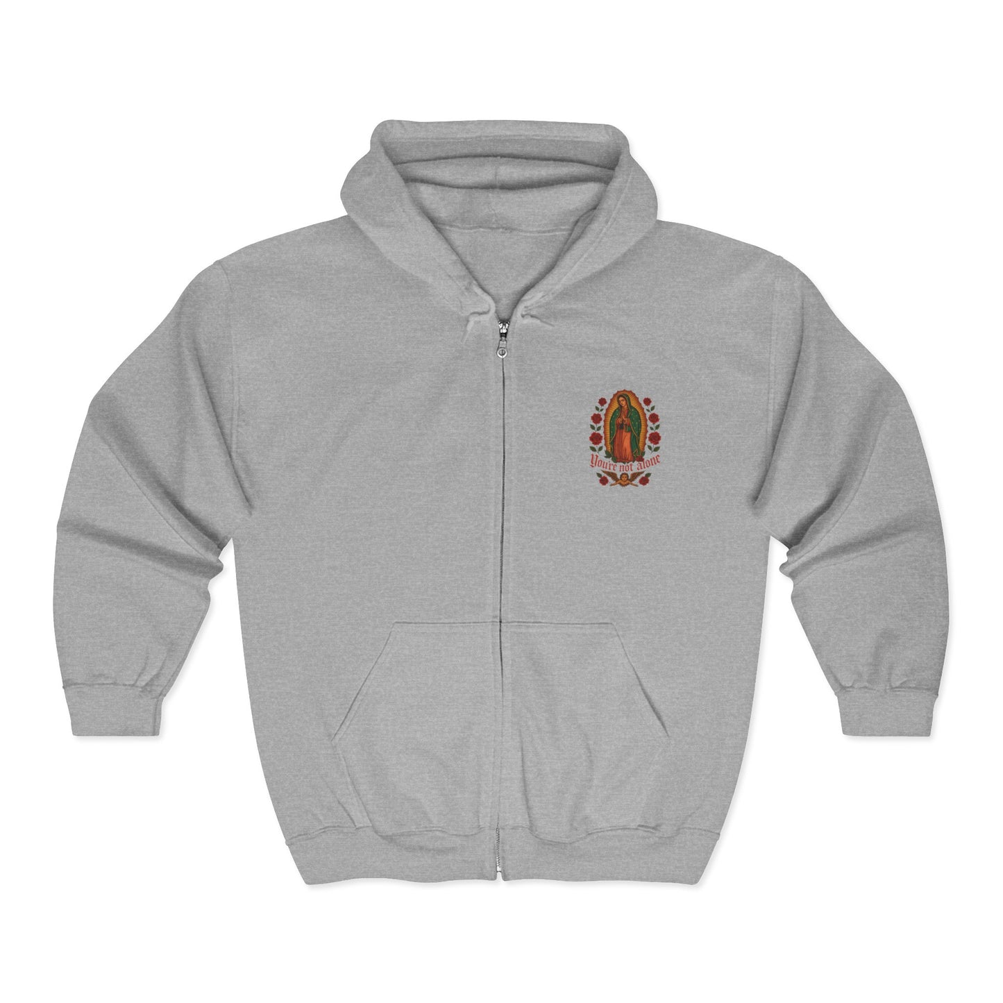Lady of Guadalupe Full Zip Up Hooded Sweatshirt