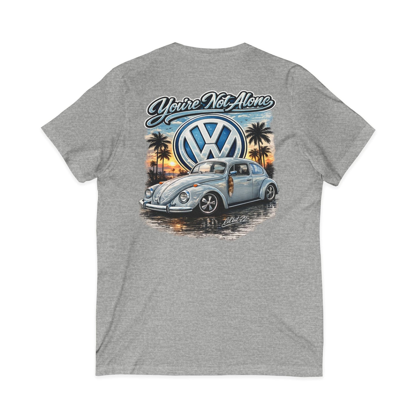 Lil'bit 72 VW Bug Women's V-Neck Tee