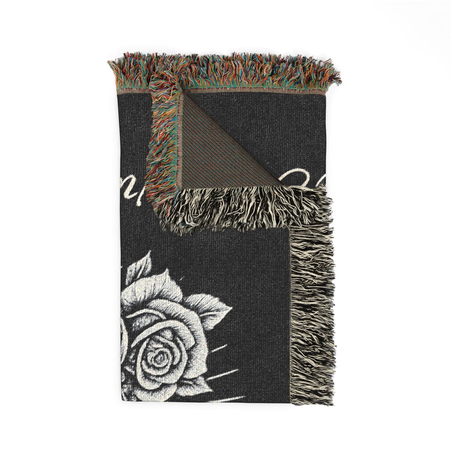 Prayer Hands Woven Blanket — You're Not Alone Throw with Roses & Rays
