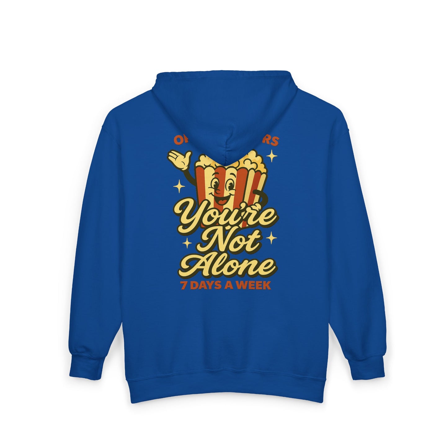Open 24 Hours Full Zip Up Hoodie Popcorn Edition