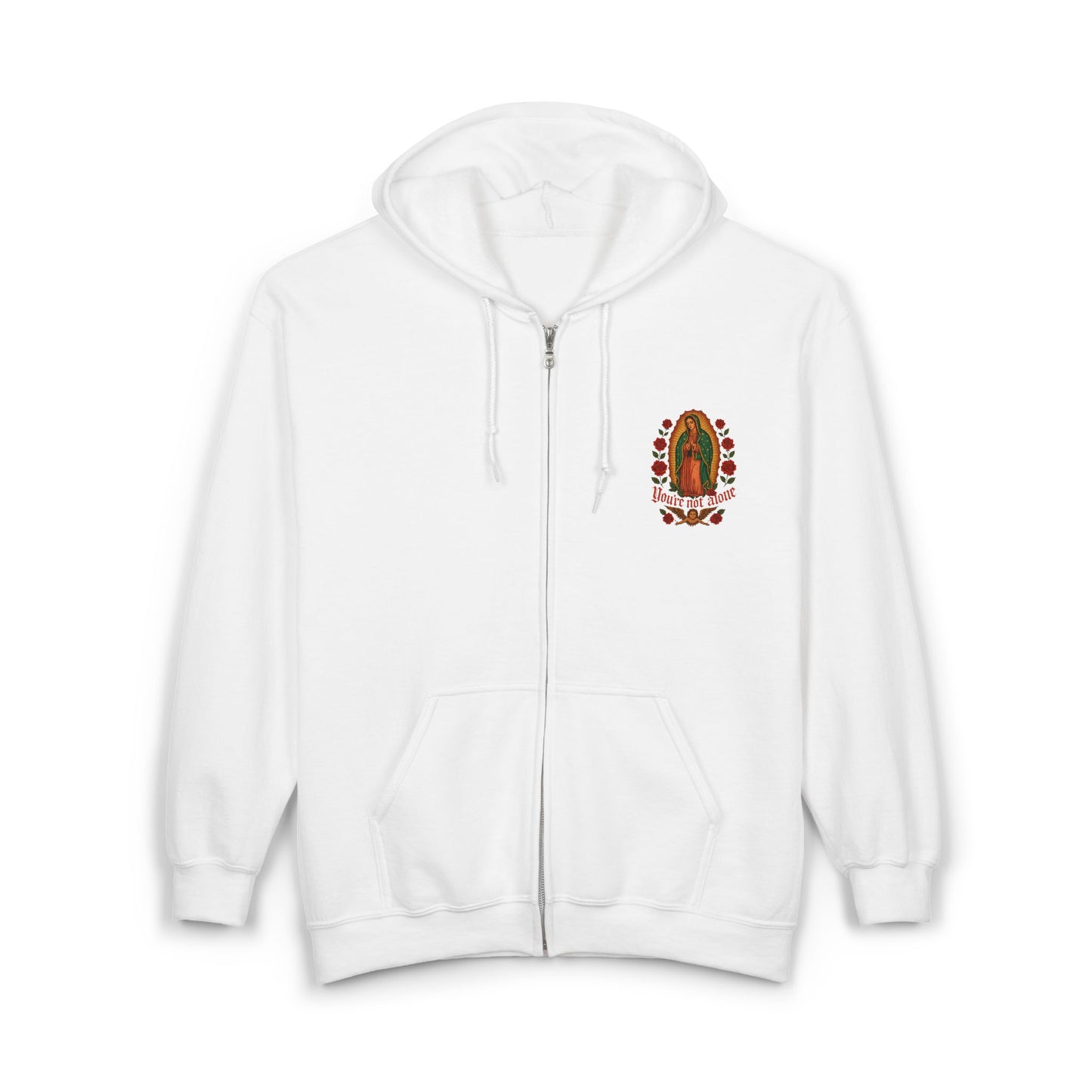 Lady of Guadalupe Full Zip Up Hooded Sweatshirt
