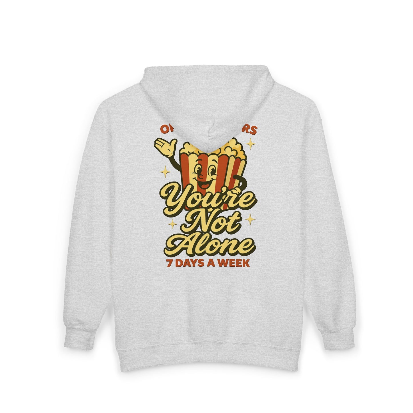 Open 24 Hours Full Zip Up Hoodie Popcorn Edition
