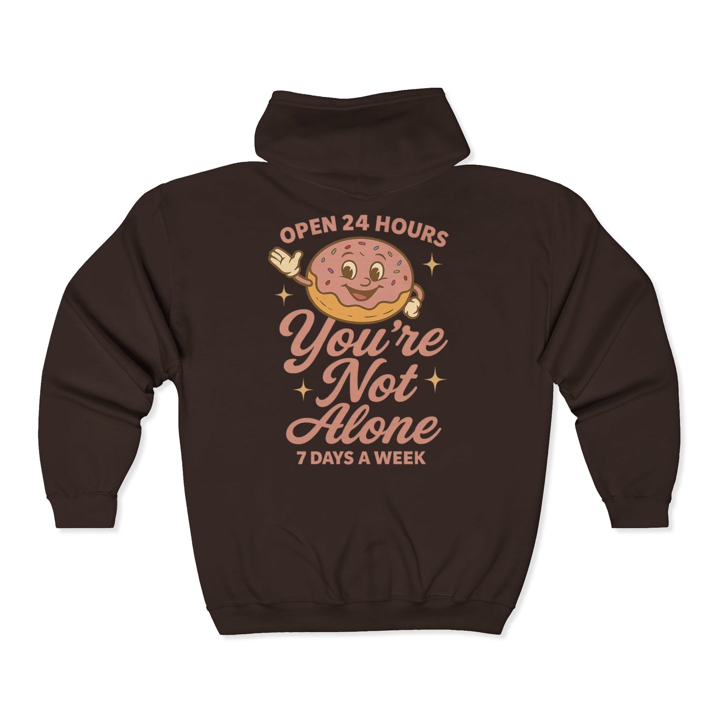 Open 24 Hours Full Zip Up Hoodie Donut Edition
