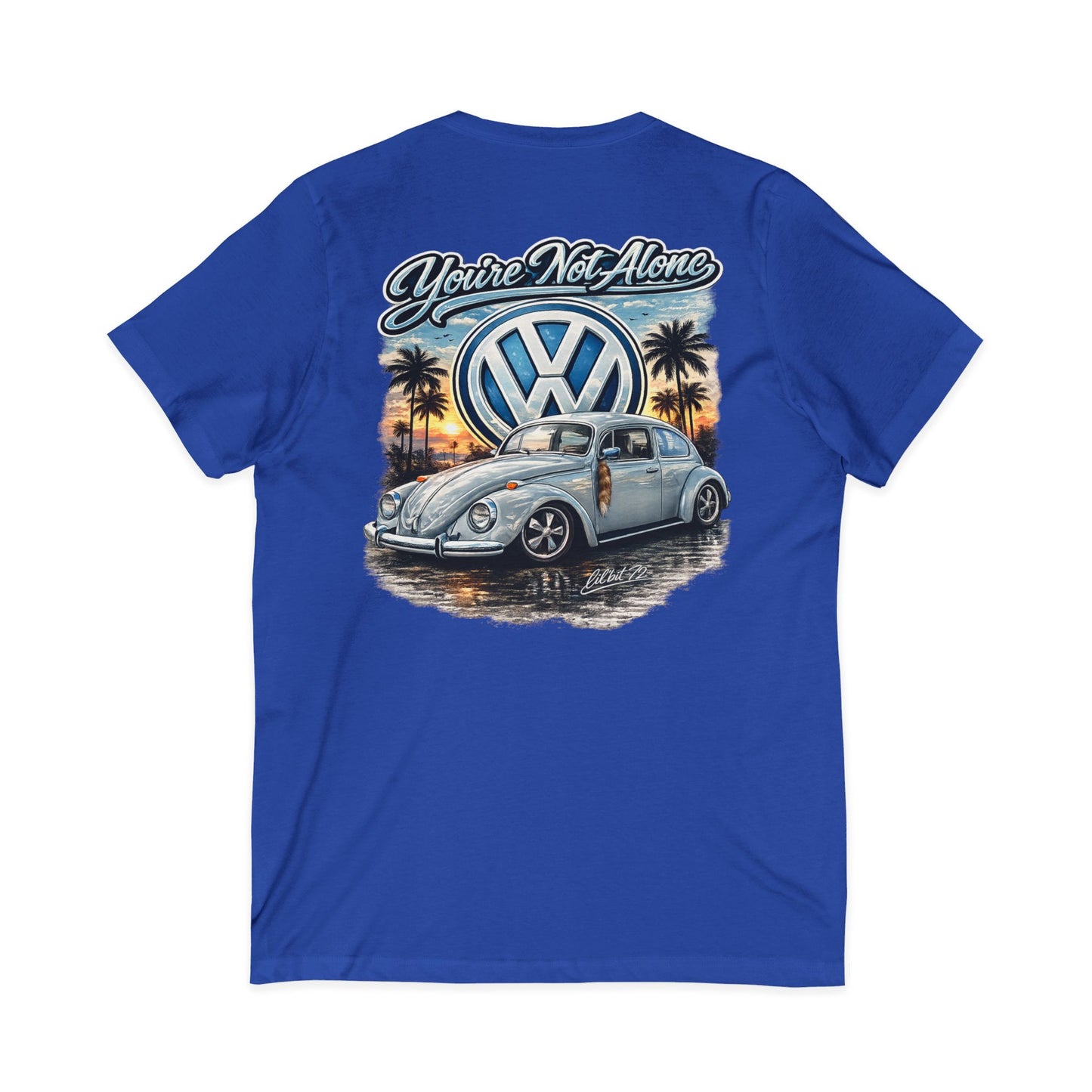 Lil'bit 72 VW Bug Women's V-Neck Tee