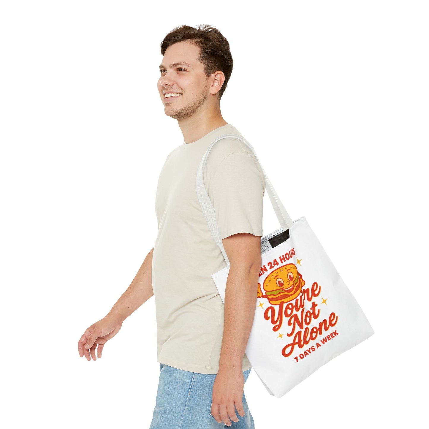 You're Not Alone Tote Bag – Open 24 Hours Edition