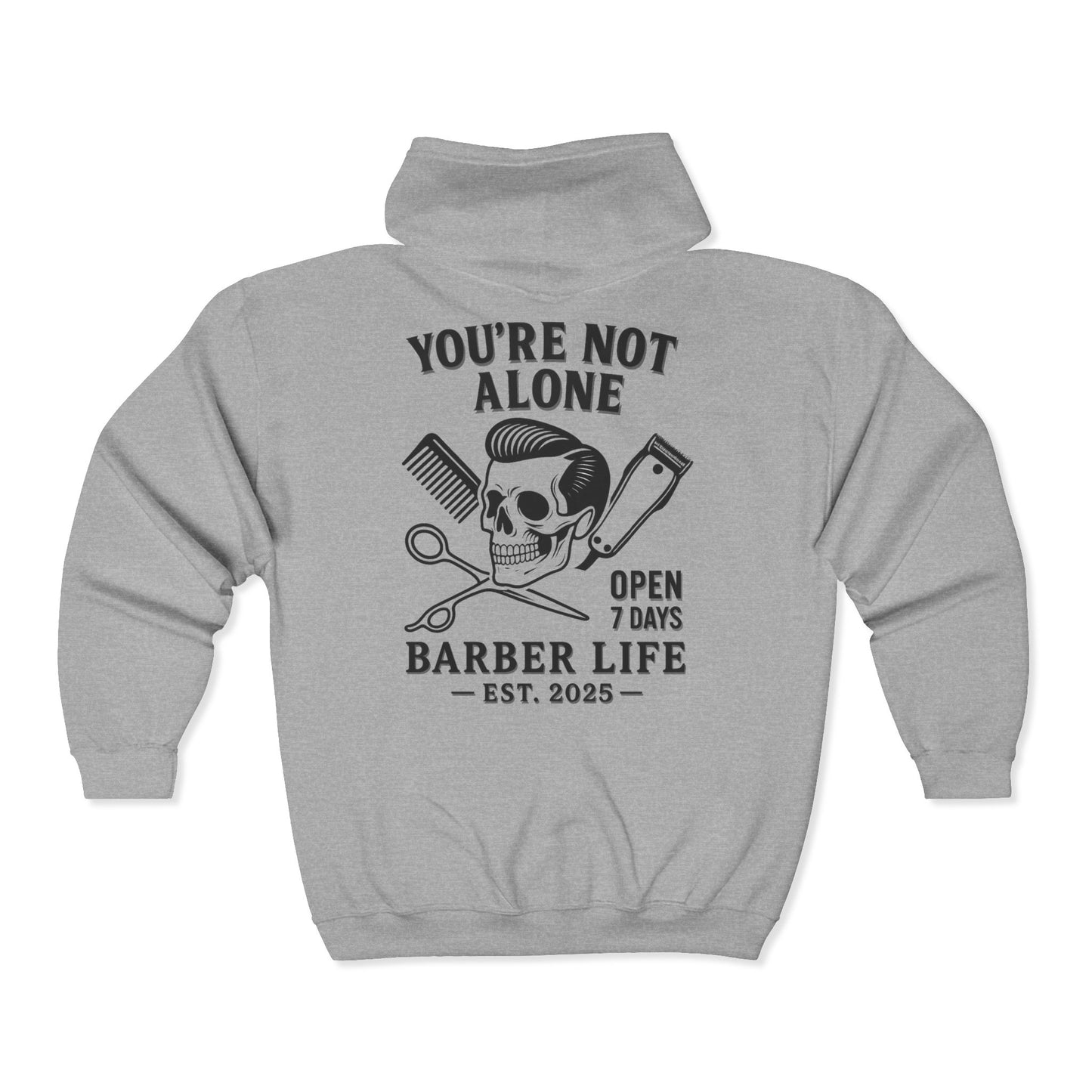 Barber Life Full Zip Up Hoodie