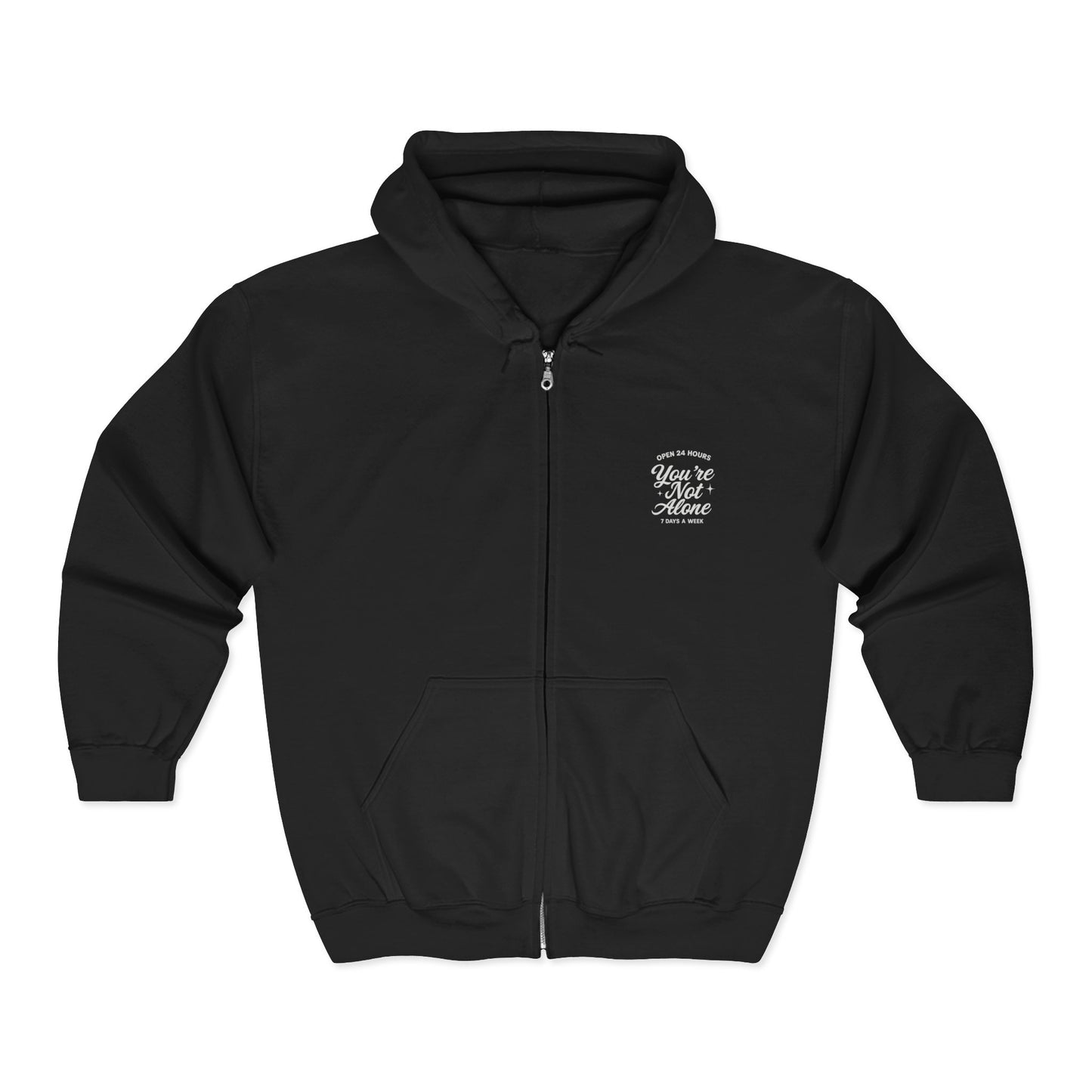 Open 24 Hours Full Zip Up Hoodie