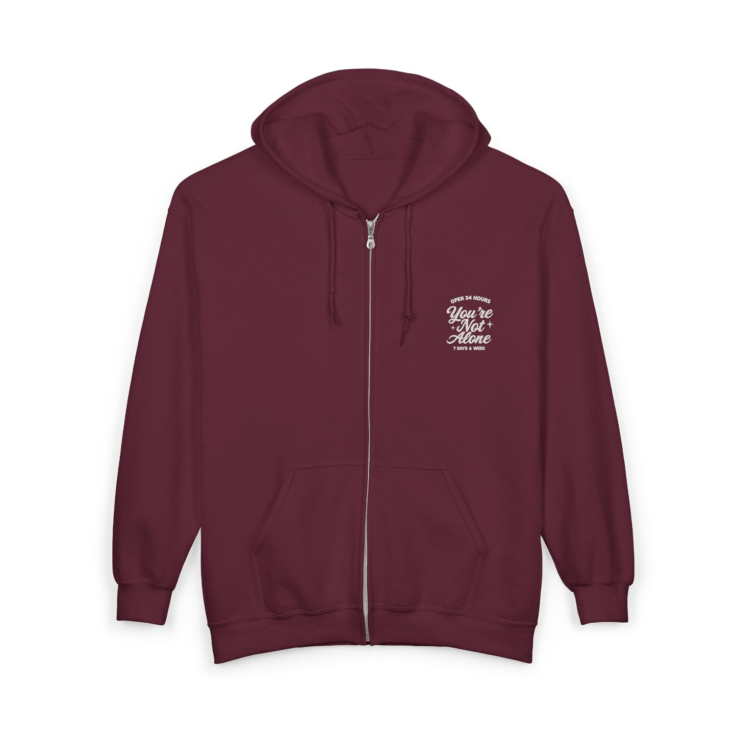 Open 24 Hours Full Zip Up Hoodie