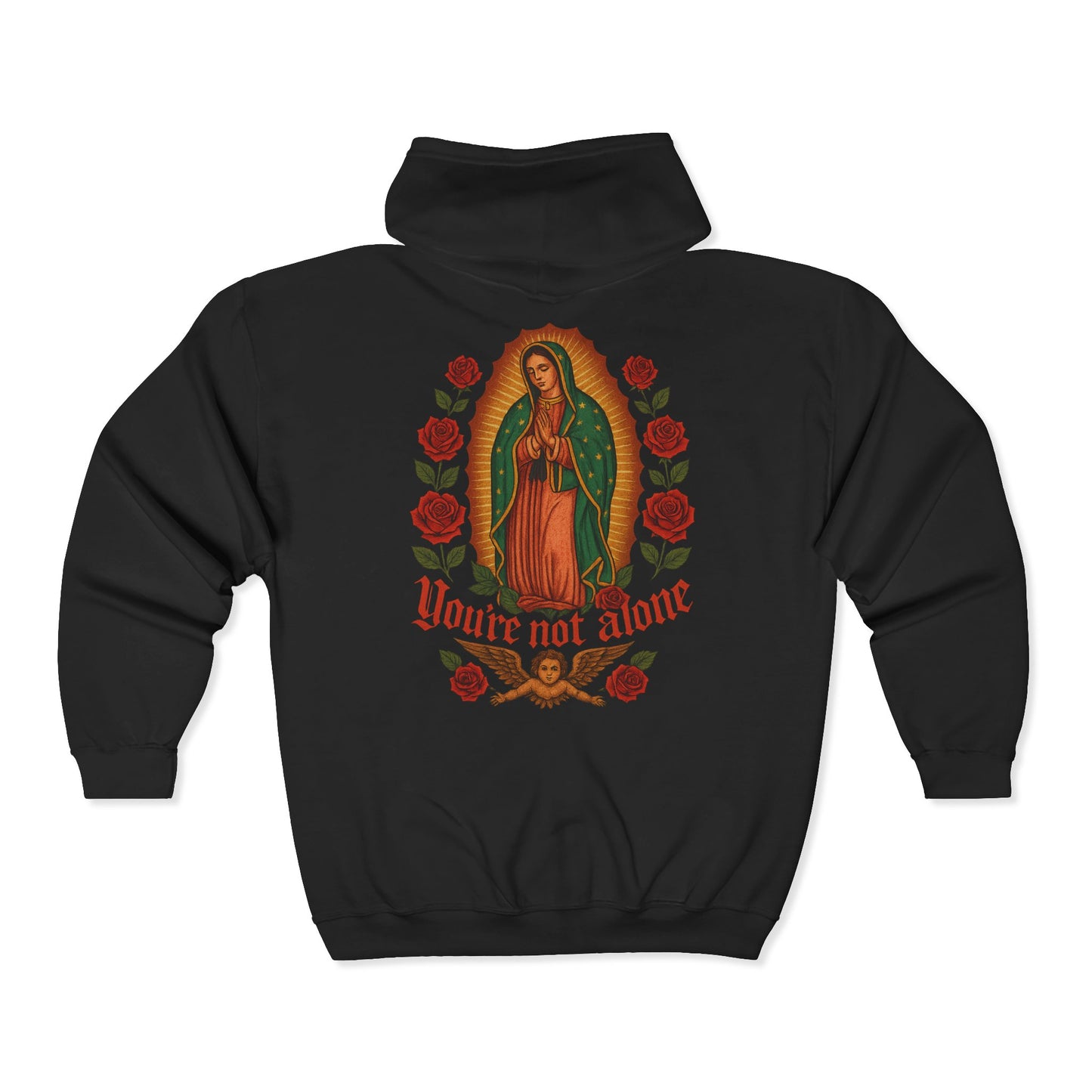 Lady of Guadalupe Full Zip Up Hooded Sweatshirt
