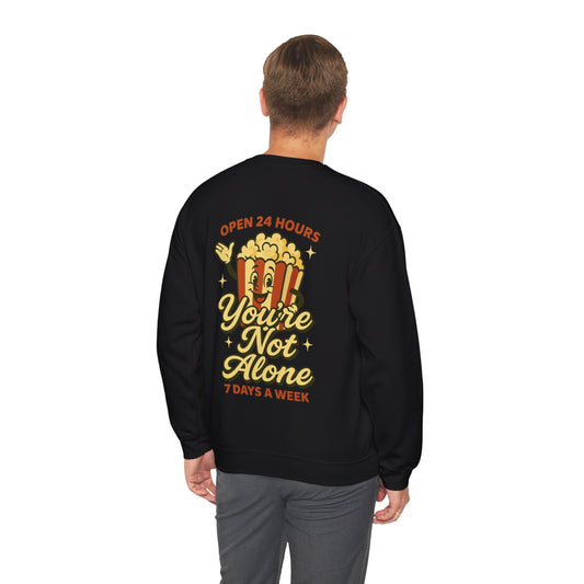 Open 24 Hours Crewneck Sweatshirt - Popcorn Edition
