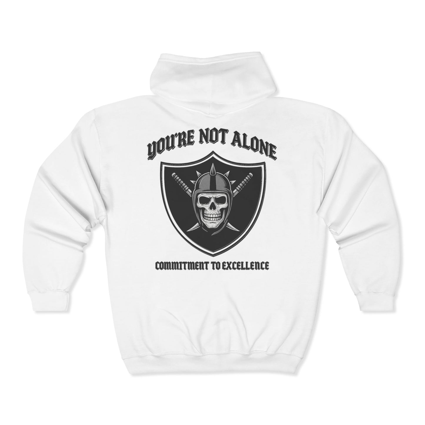 Commitment To Excellence Full Zip Up Hooded Sweatshirt