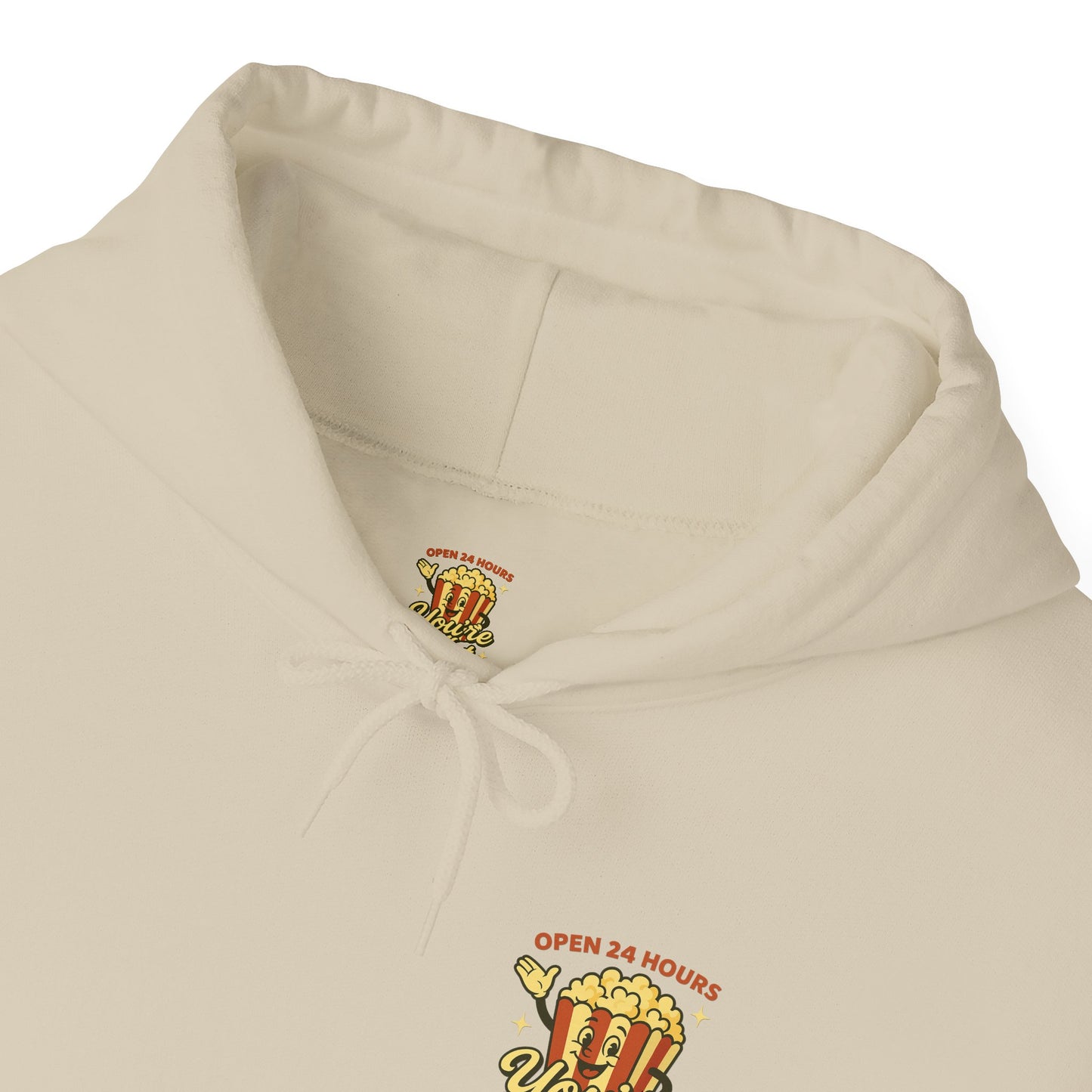 Open 24 Hours Hoodie Popcorn Edition