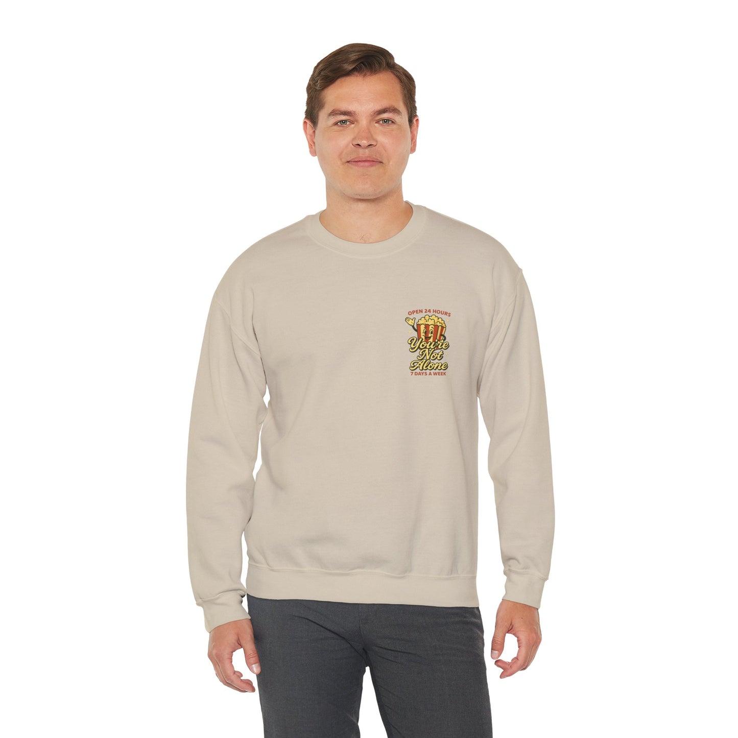 Open 24 Hours Crewneck Sweatshirt - Popcorn Edition