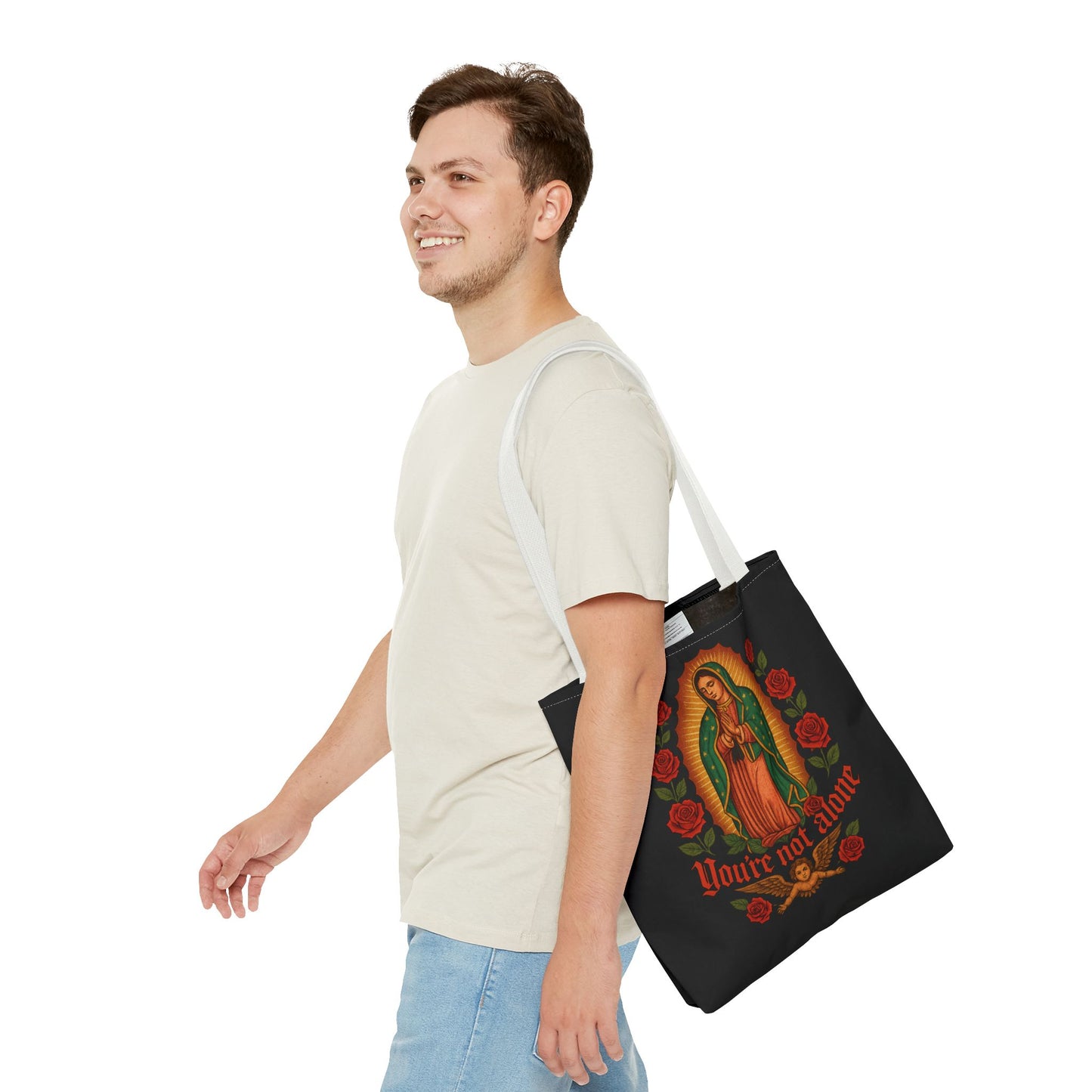 You're Not Alone Tote Bag – Lady of Guadalupe Edition