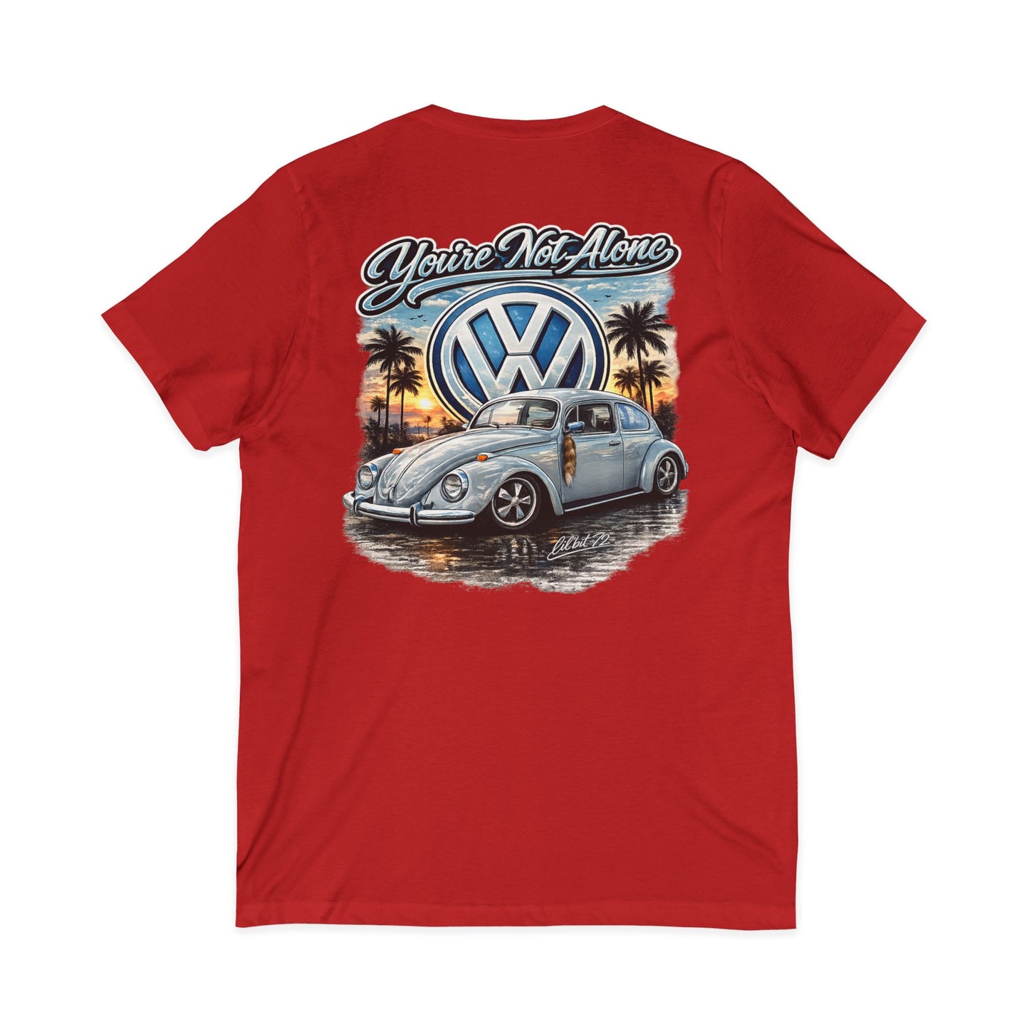 Lil'bit 72 VW Bug Women's V-Neck Tee