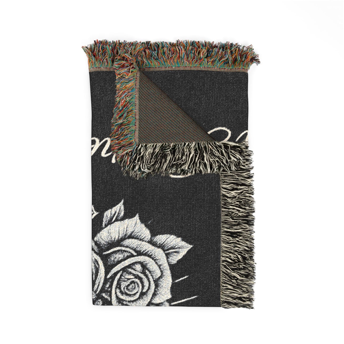 Prayer Hands Woven Blanket — You're Not Alone Throw with Roses & Rays