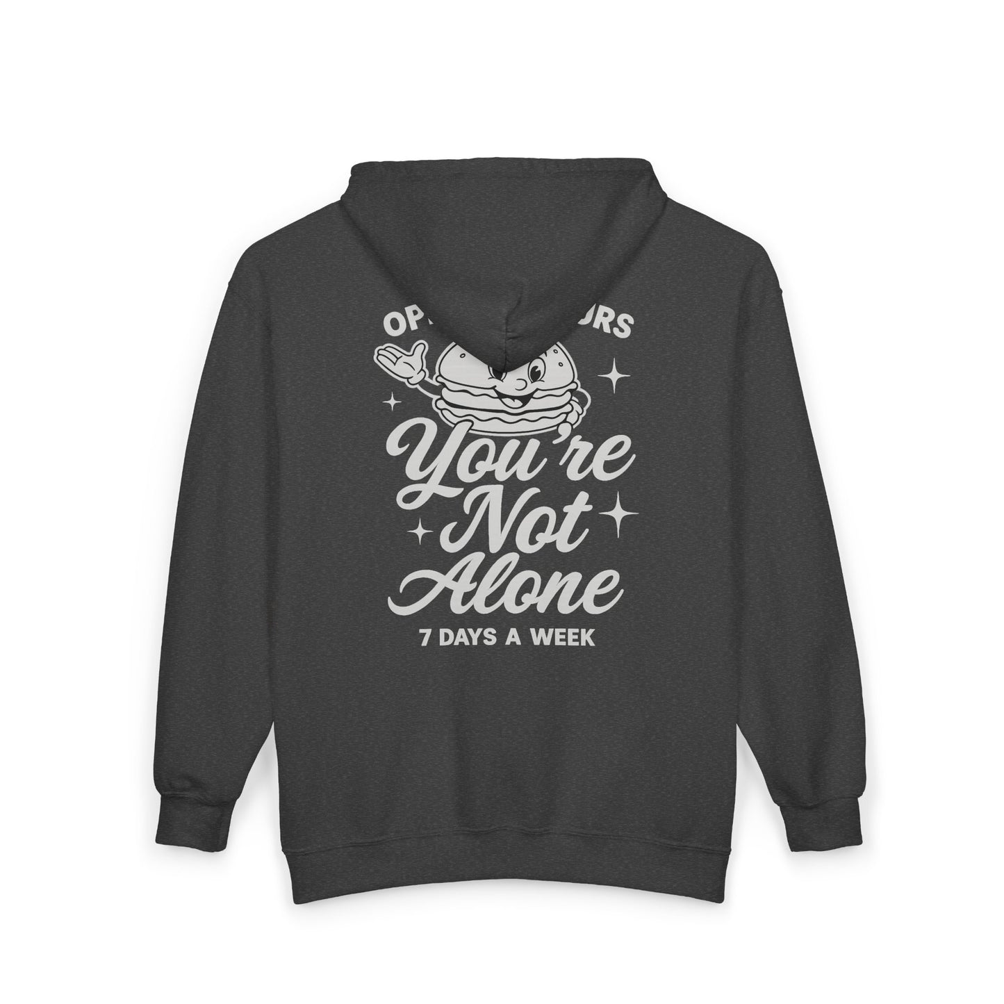 Open 24 Hours Full Zip Up Hoodie