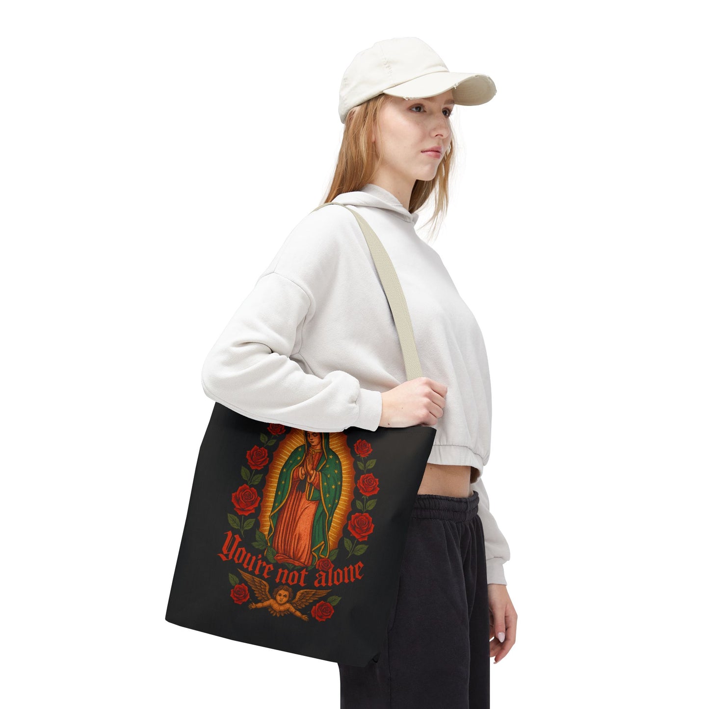 You're Not Alone Tote Bag – Lady of Guadalupe Edition