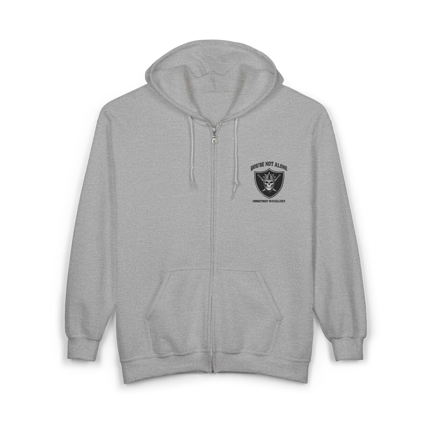 Commitment To Excellence Full Zip Up Hooded Sweatshirt