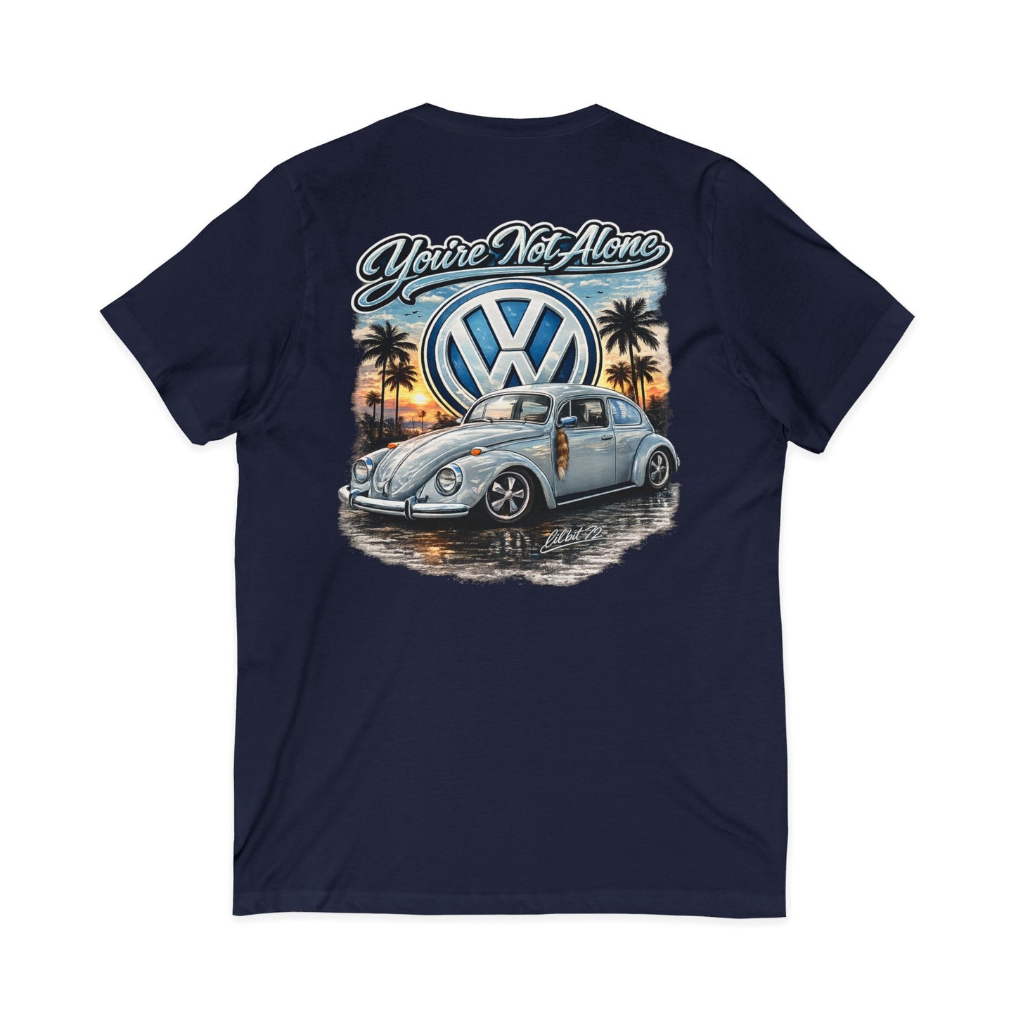 Lil'bit 72 VW Bug Women's V-Neck Tee