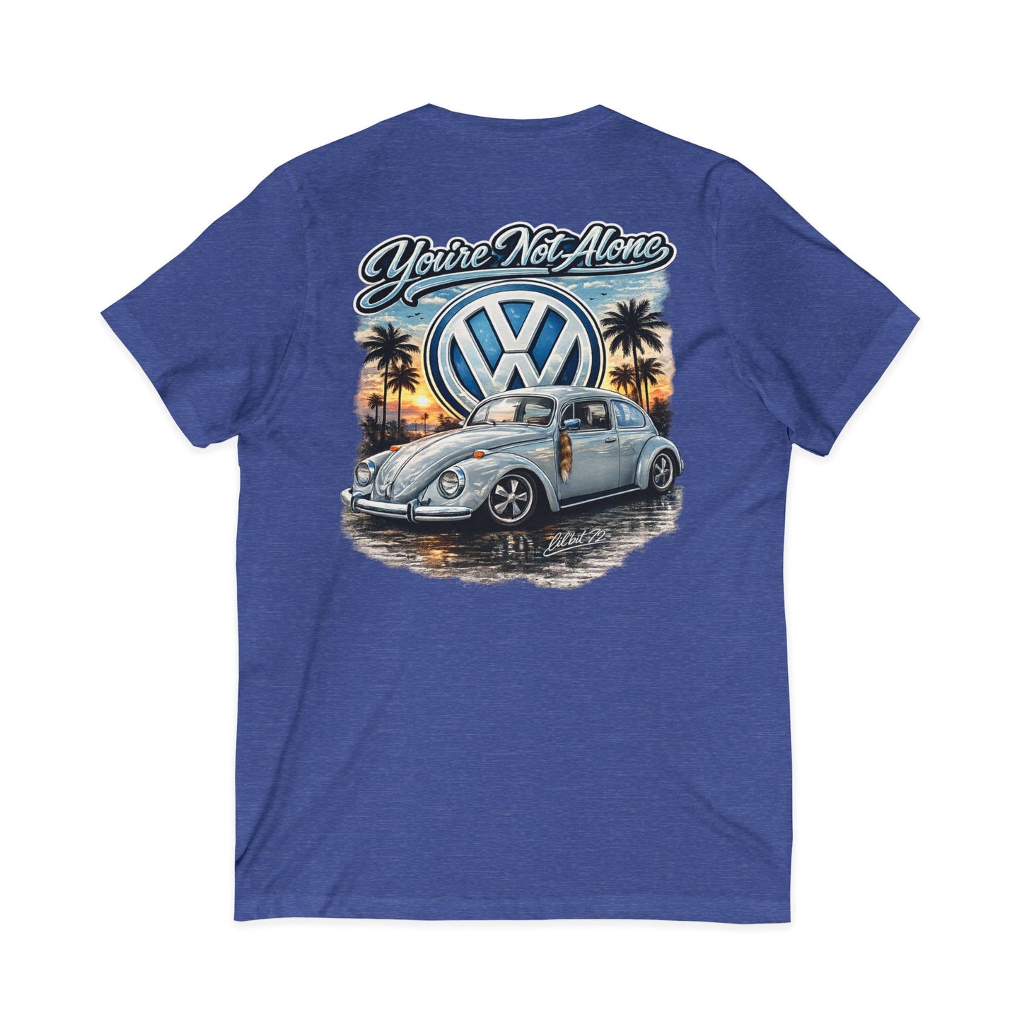 Lil'bit 72 VW Bug Women's V-Neck Tee