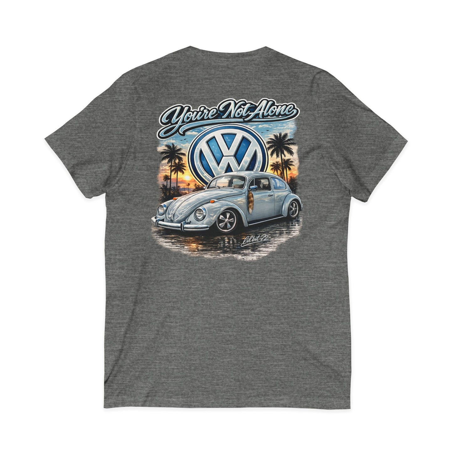 Lil'bit 72 VW Bug Women's V-Neck Tee