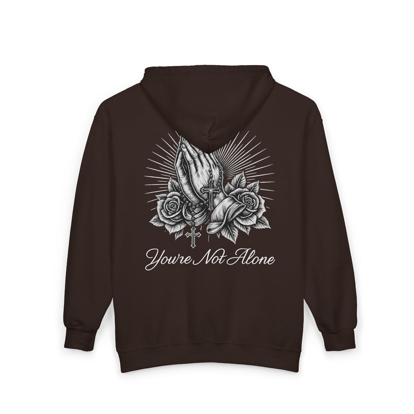 Praying Hands Full Zip Up Hooded Sweatshirt